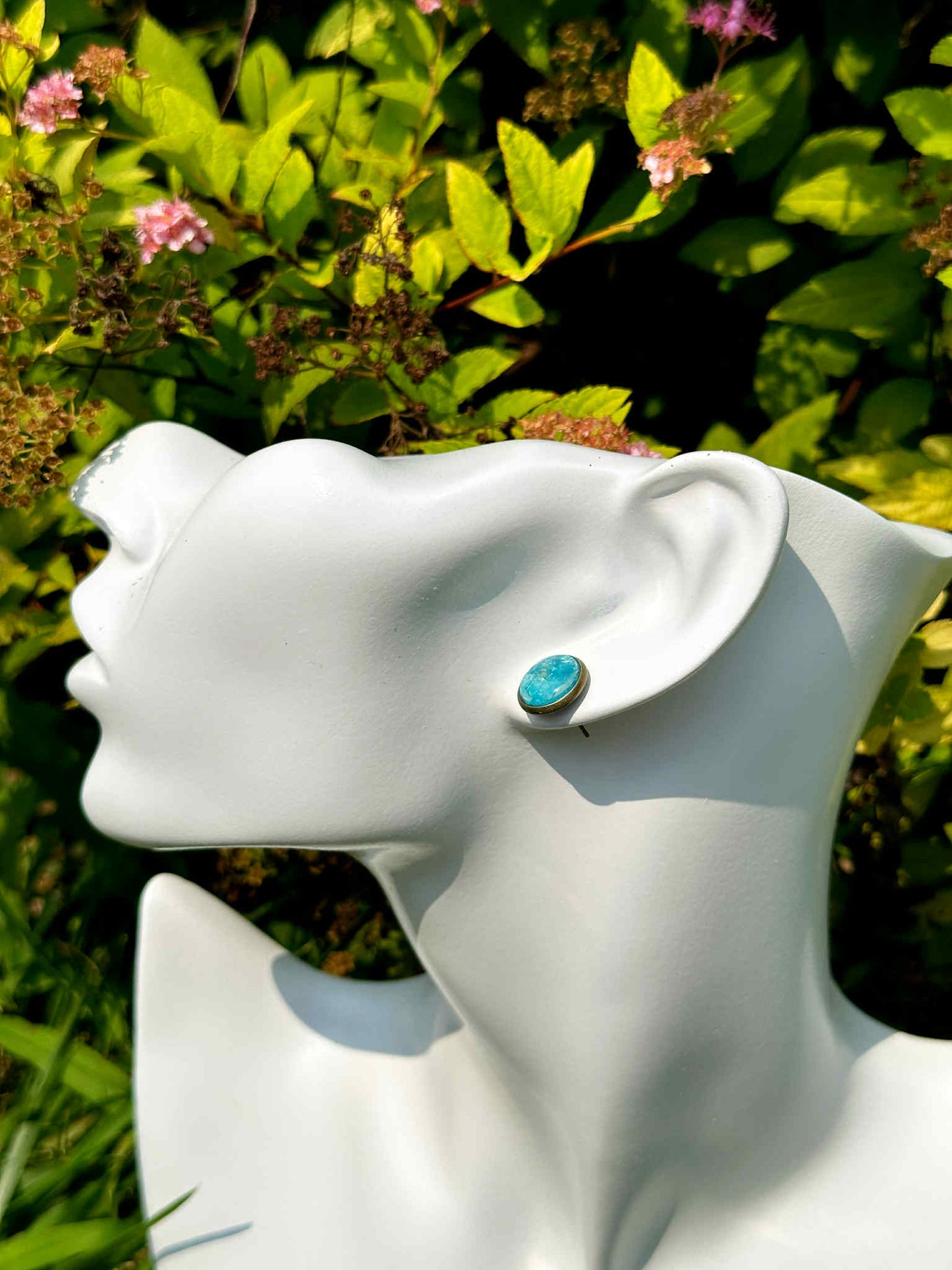 Azure Druzy Crystal Copper Earrings