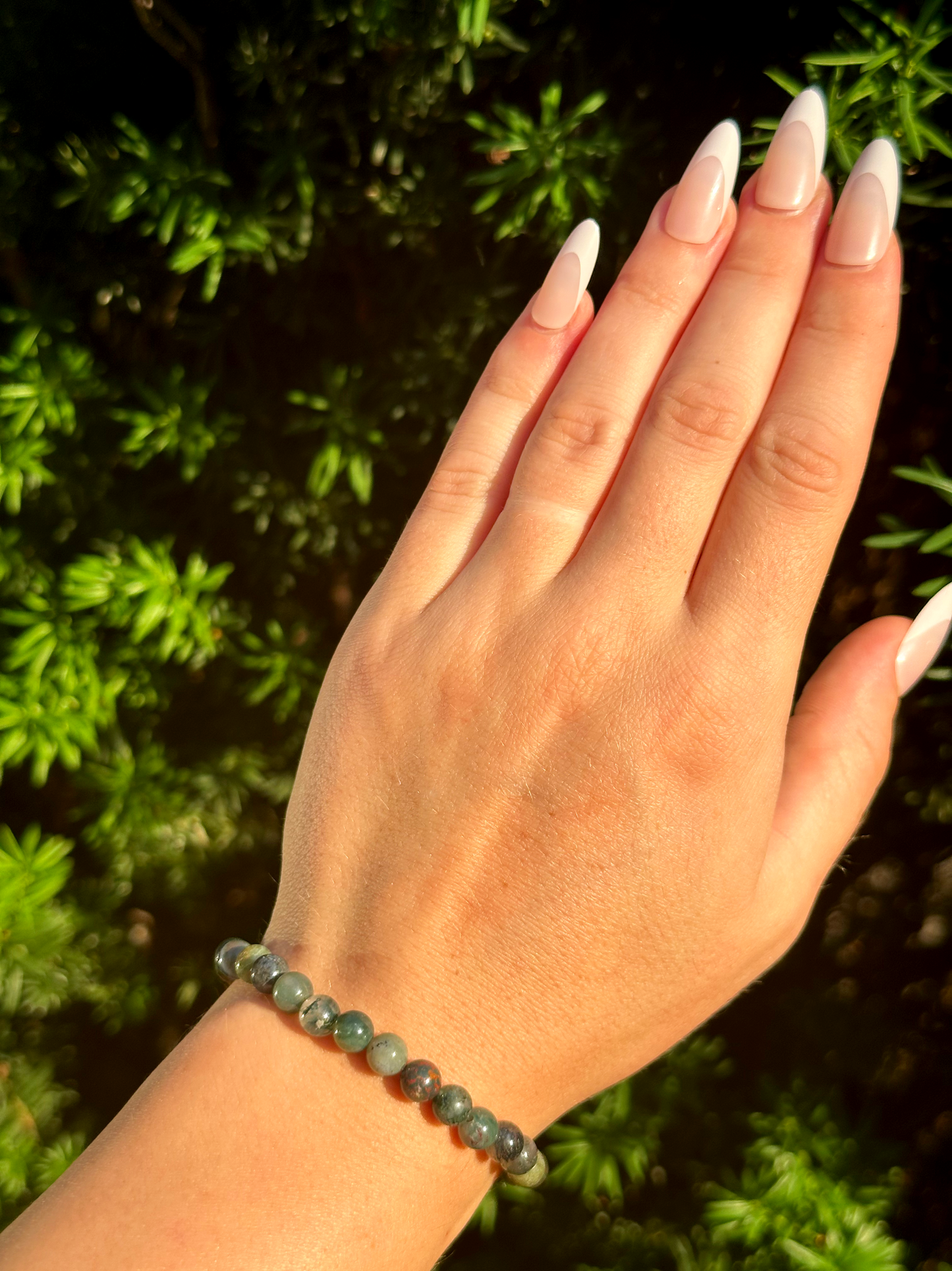 Indian Agate Crystal Beaded Bracelet