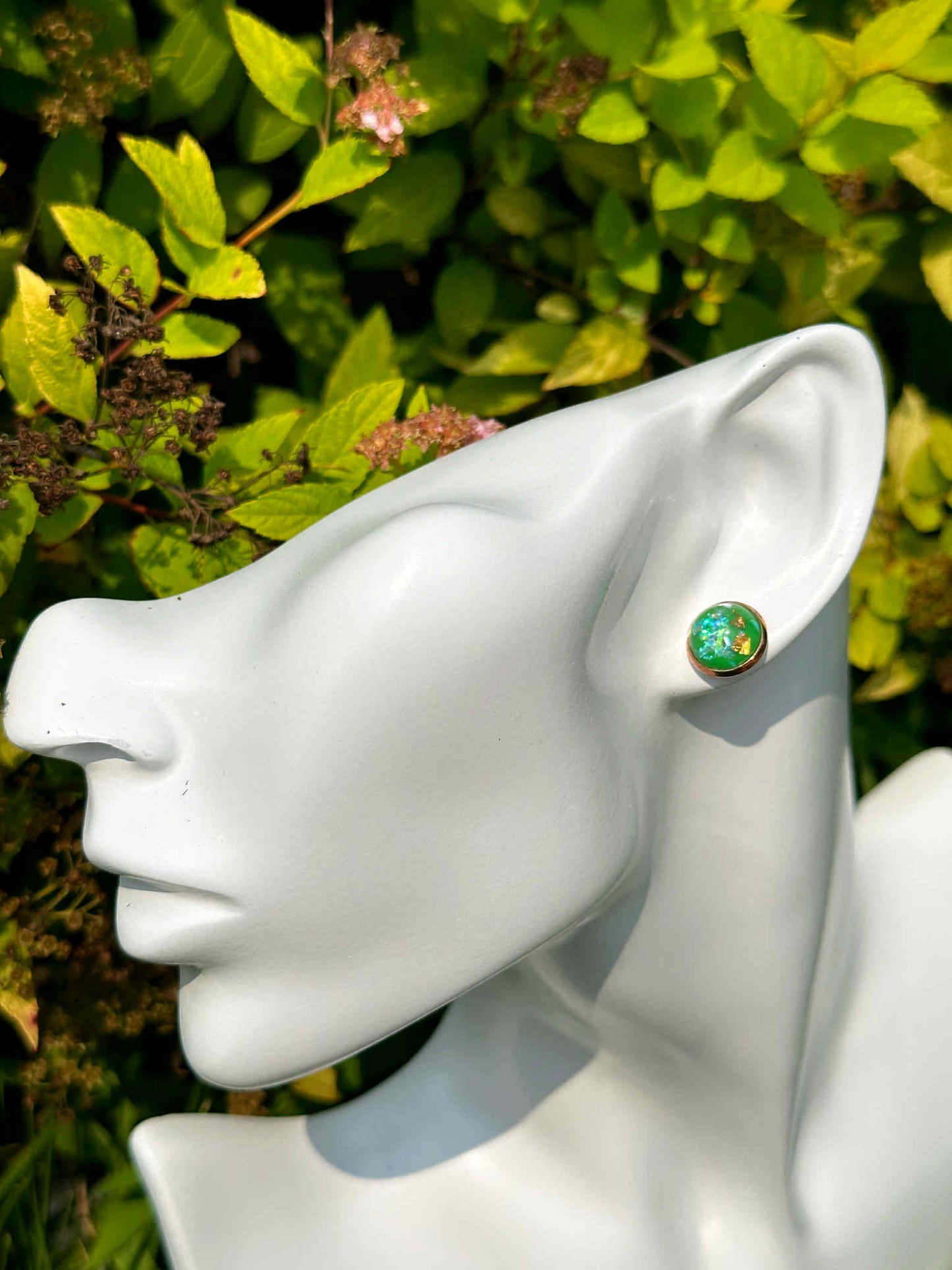 Shamrock Druzy Crystal Copper Earrings