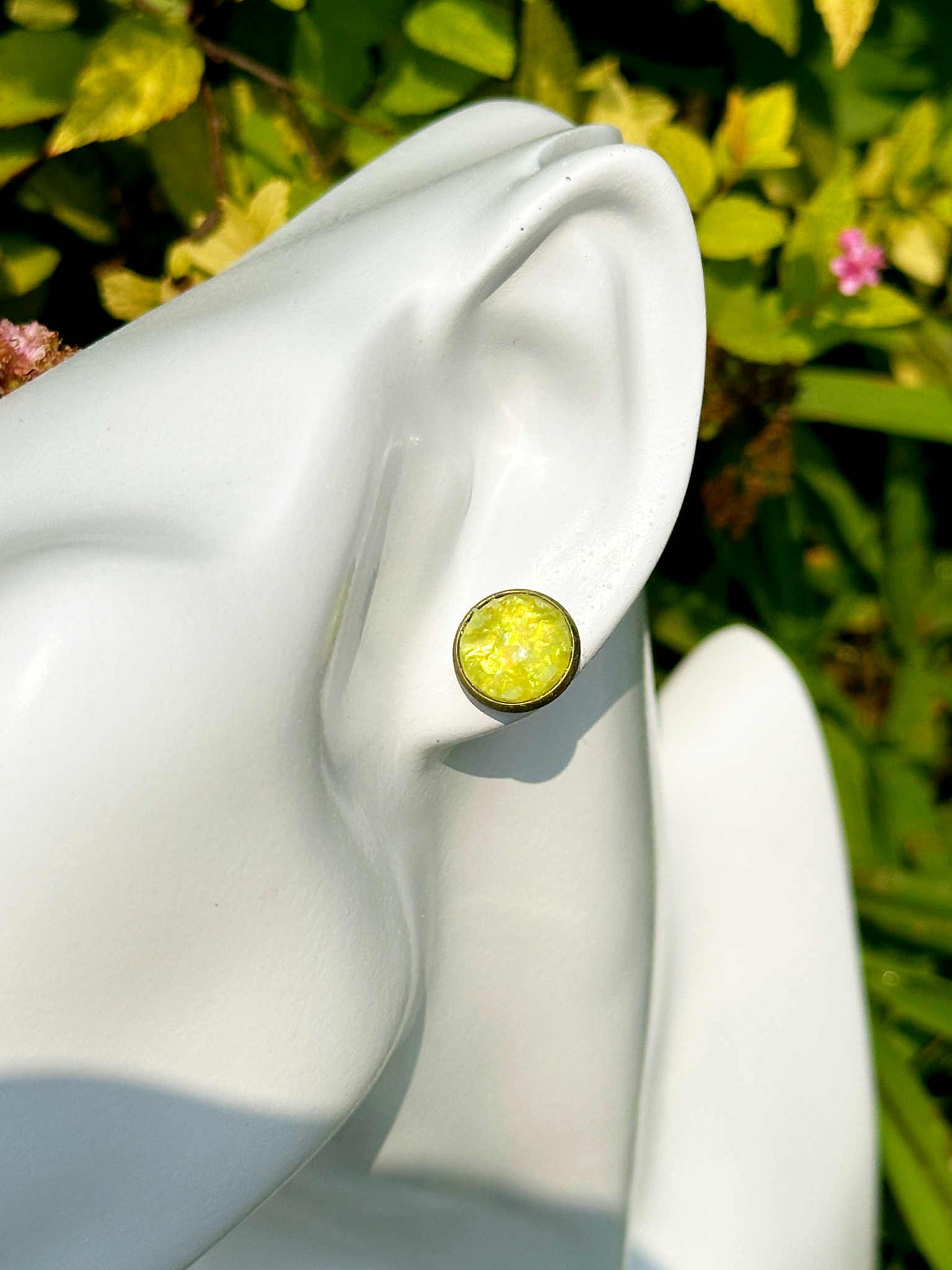Lemon Druzy Crystal Copper Earrings