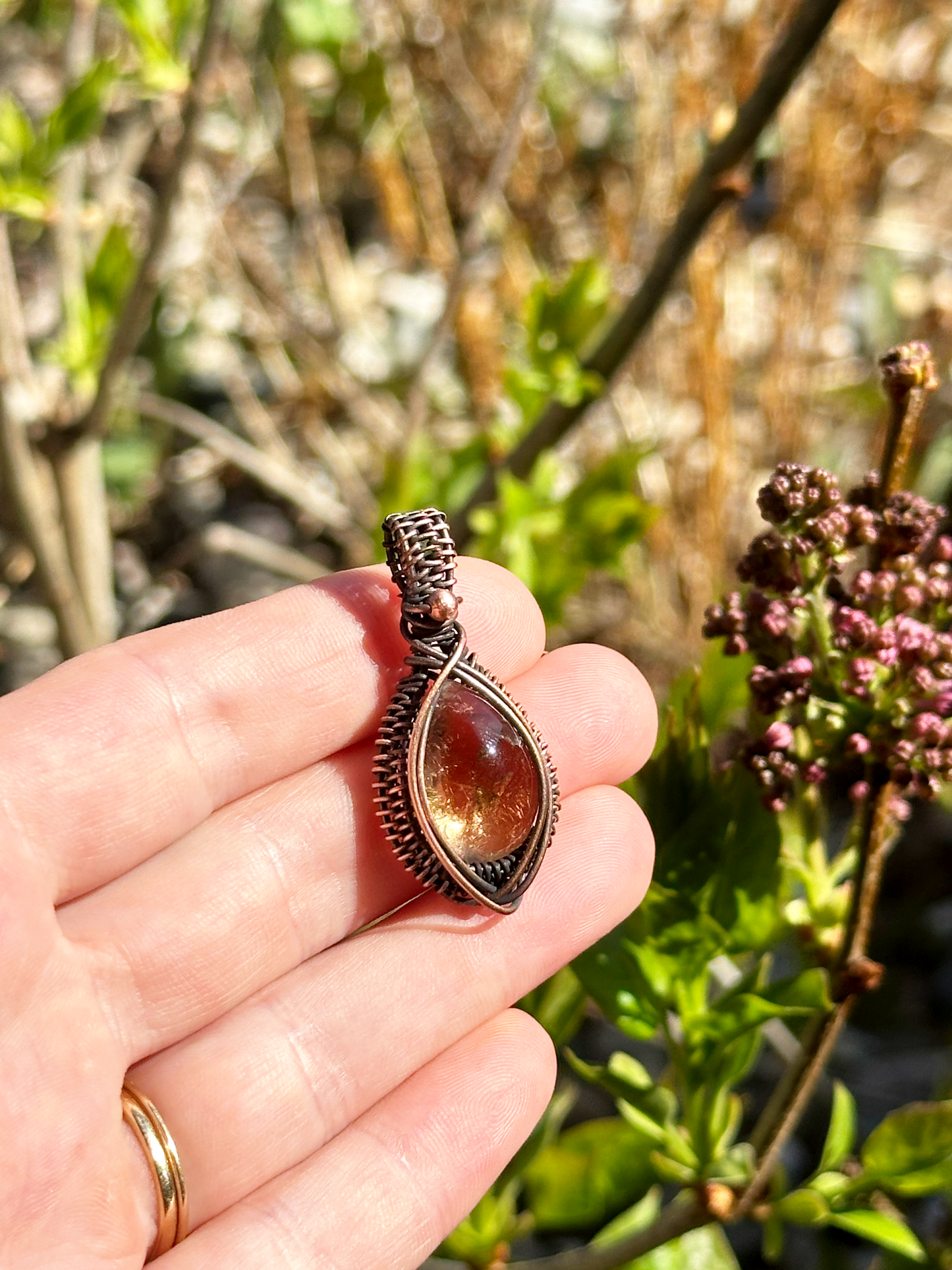 Ametrine Crystal Copper Pendant