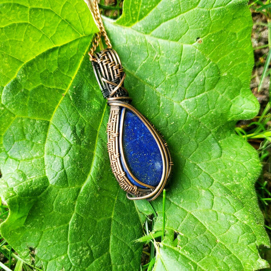 Lapis Lazuli Crystal Copper Pendant