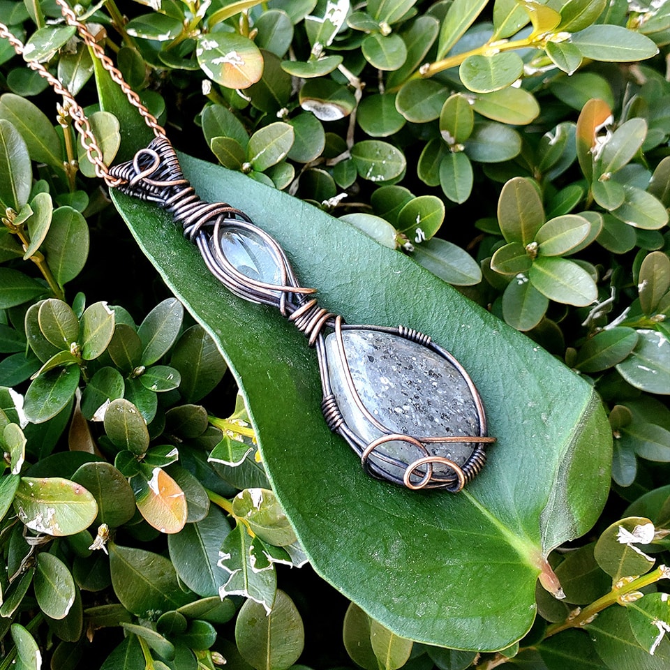 Double Clear Quartz & Smoky Quartz Crystal Pendant
