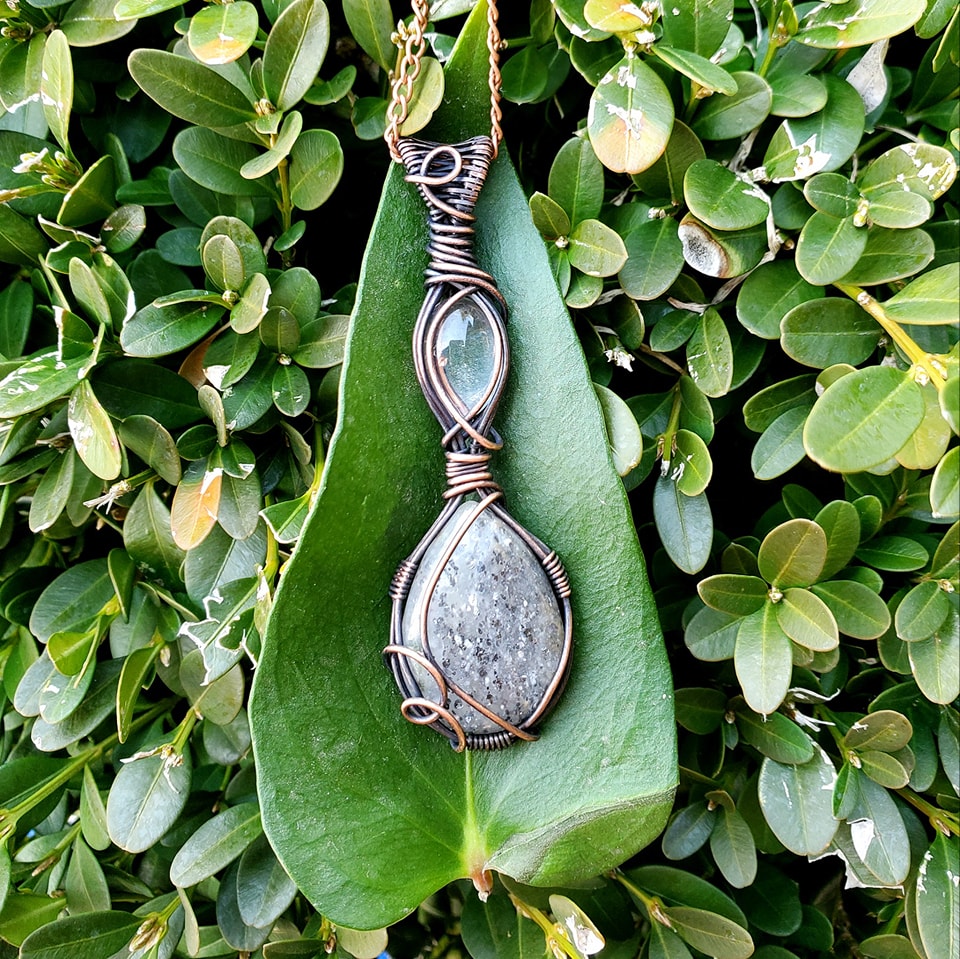 Double Clear Quartz & Smoky Quartz Crystal Pendant