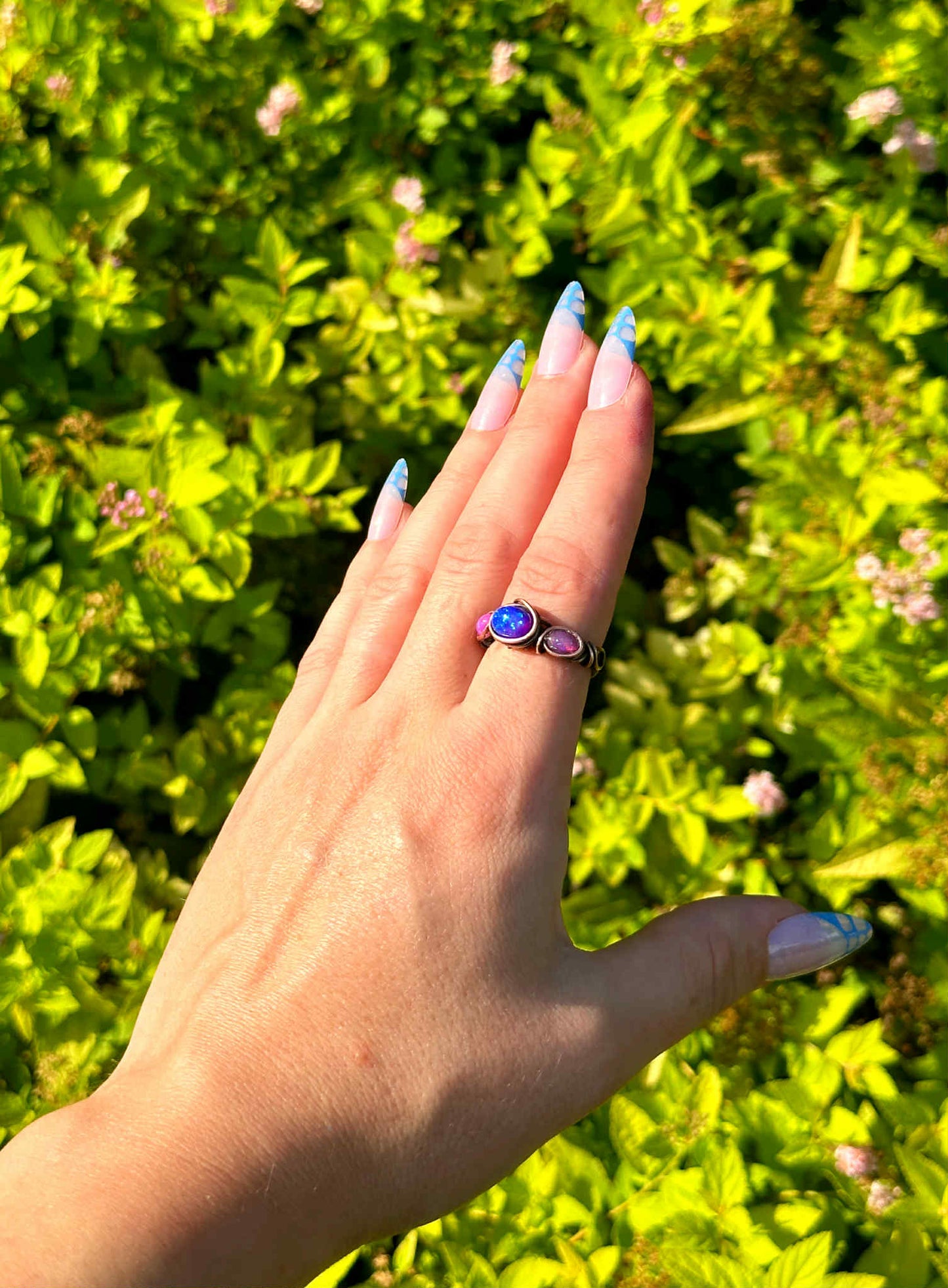Triple Opal Sangria Copper Ring *Size 8*