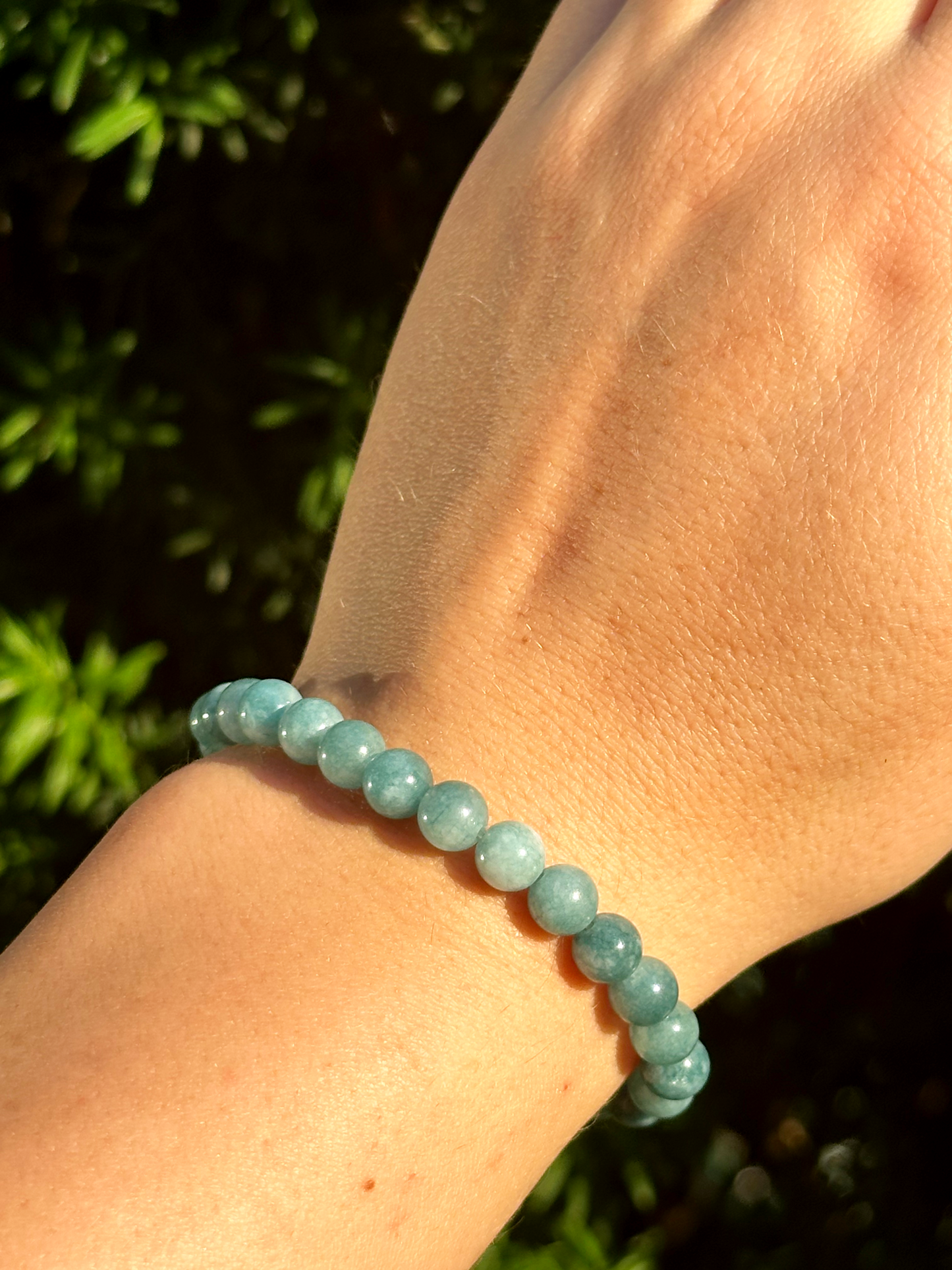 Aquamarine Crystal Beaded Bracelet