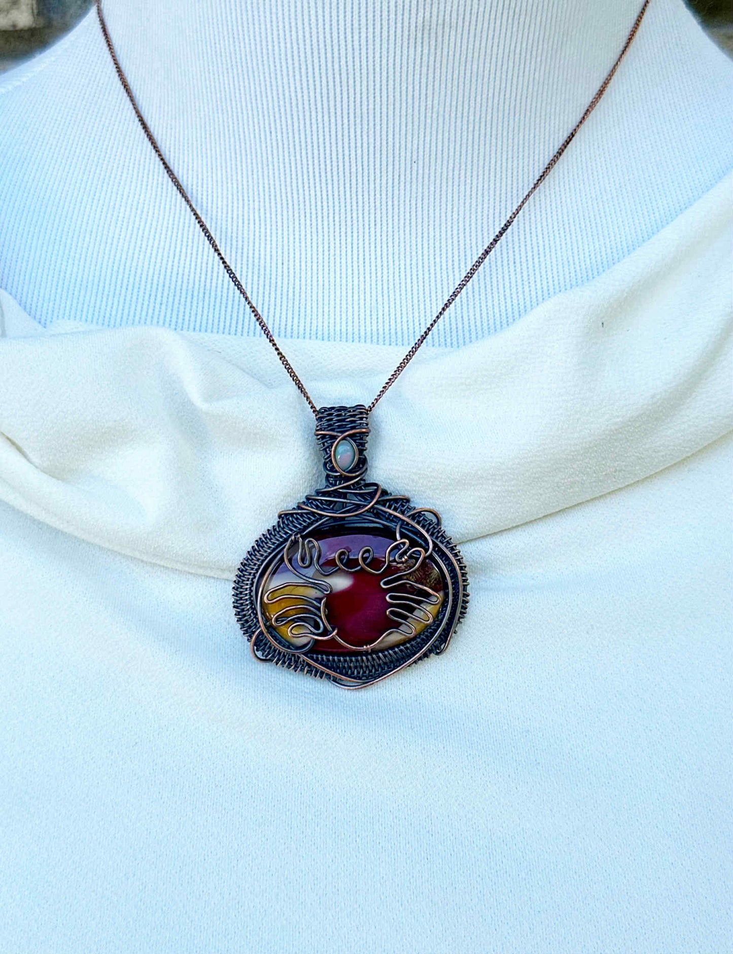 Crab Red Jasper Crystal Copper Pendant