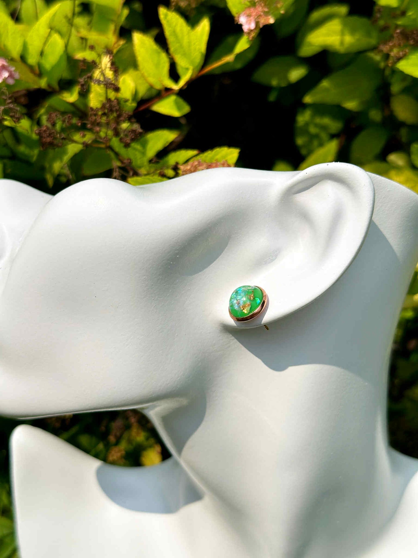 Shamrock Druzy Crystal Copper Earrings