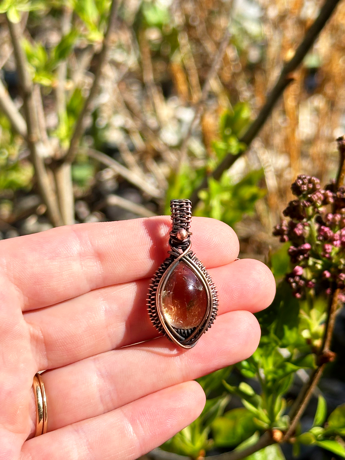 Ametrine Crystal Copper Pendant