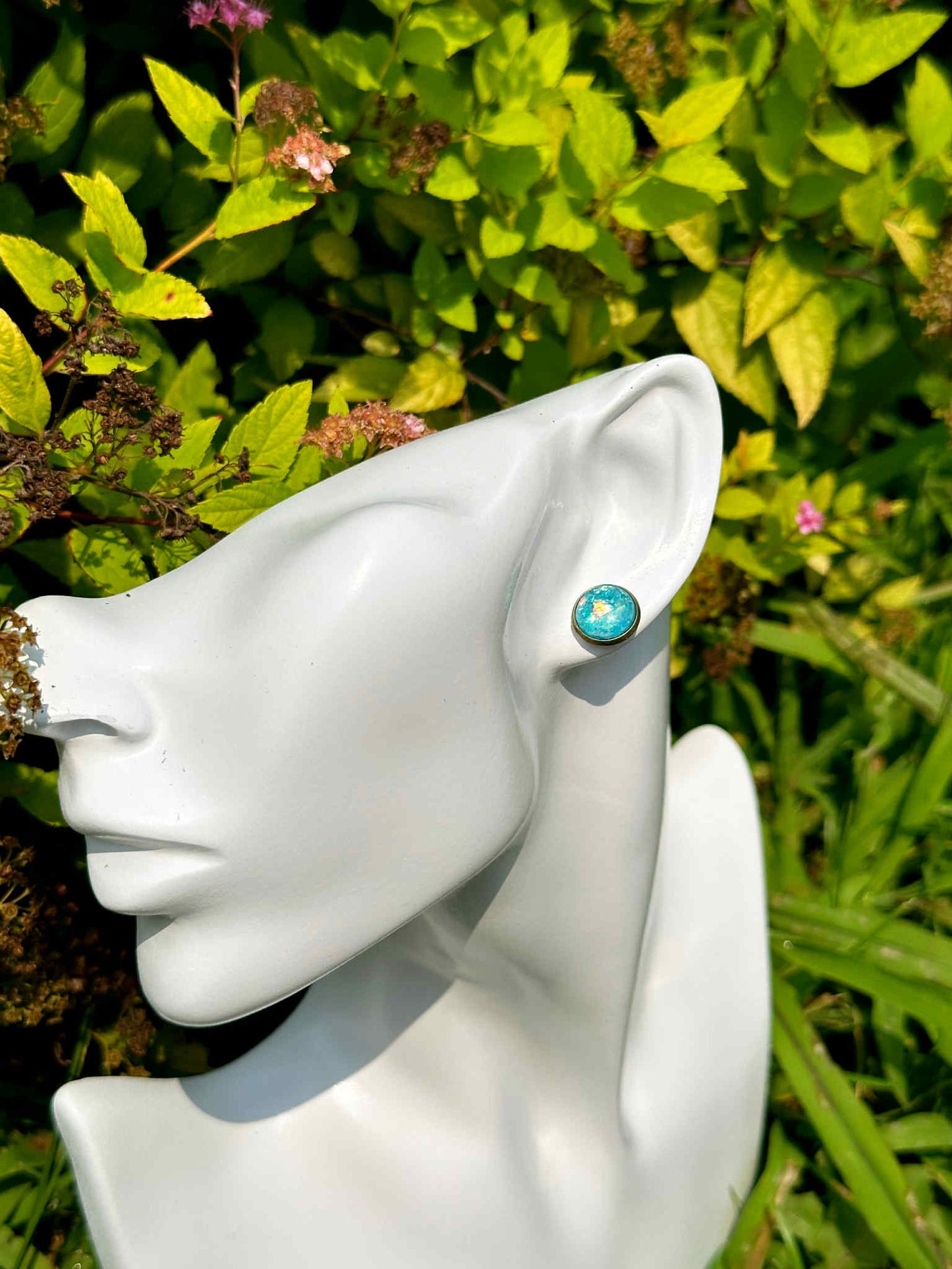 Azure Druzy Crystal Copper Earrings