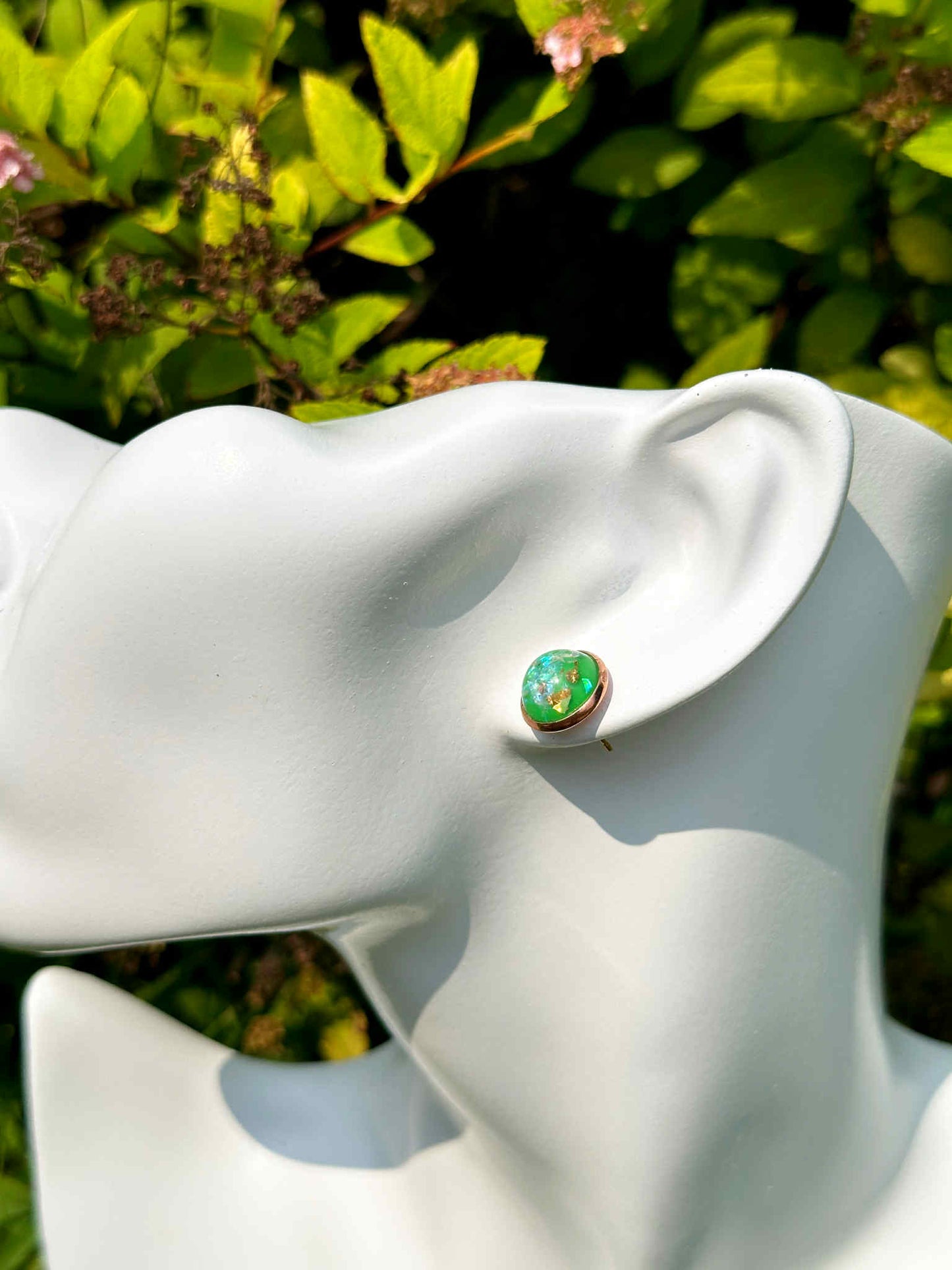 Shamrock Druzy Crystal Copper Earrings