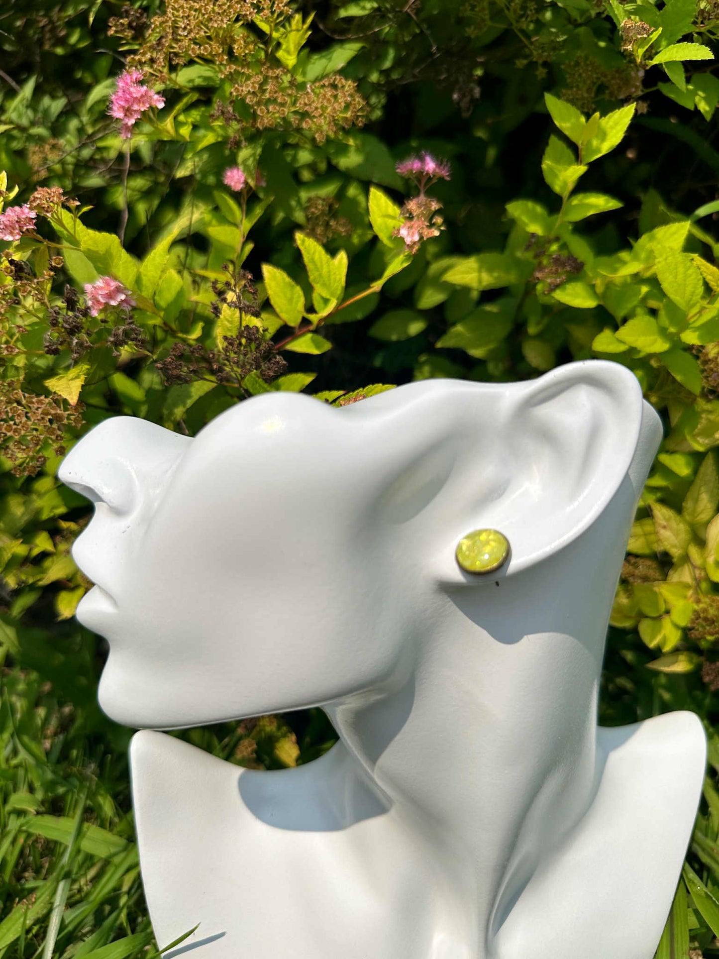 Lemon Druzy Crystal Copper Earrings