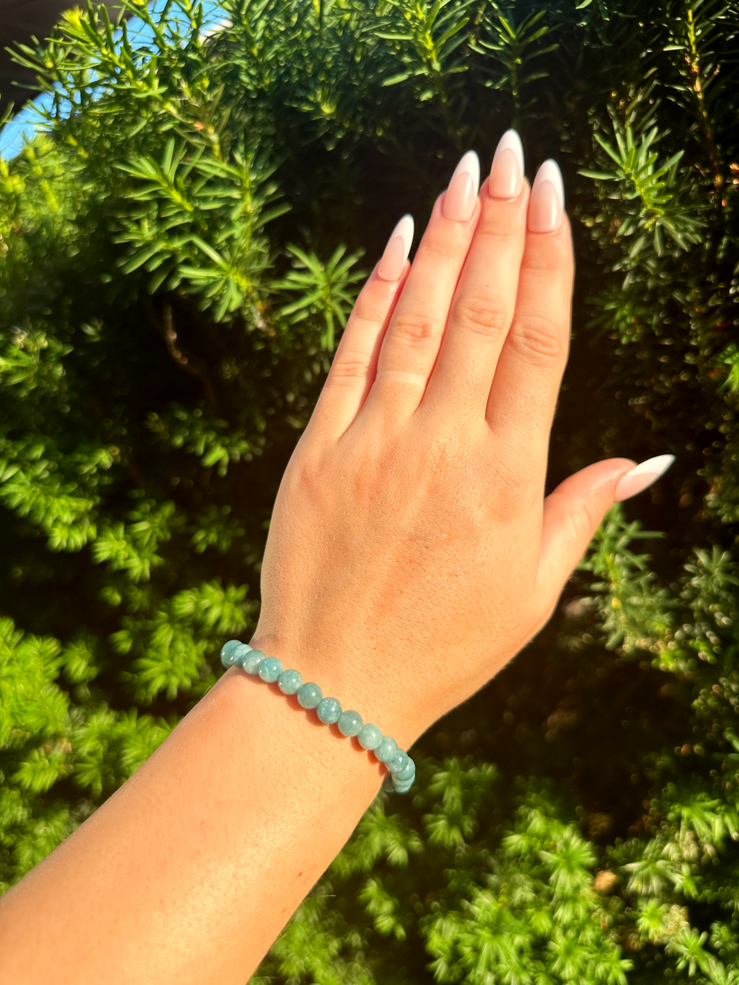 Aquamarine Crystal Beaded Bracelet