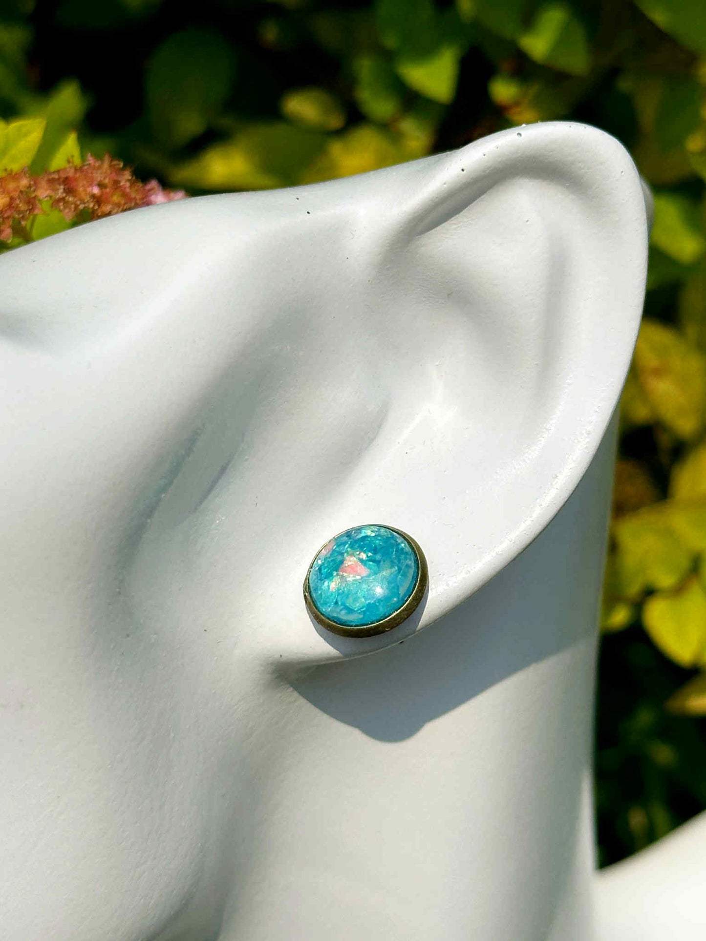 Azure Druzy Crystal Copper Earrings