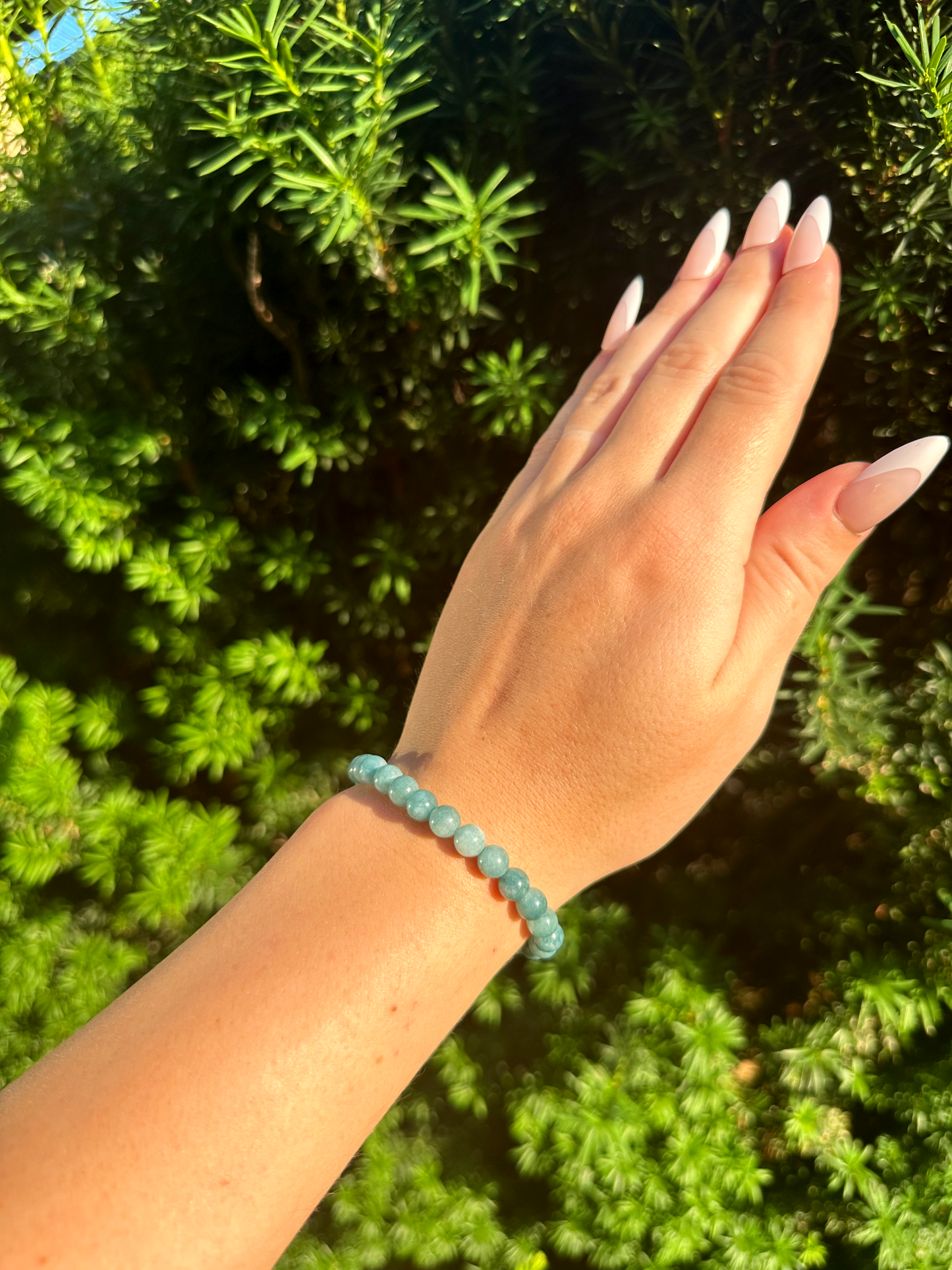 Aquamarine Crystal Beaded Bracelet
