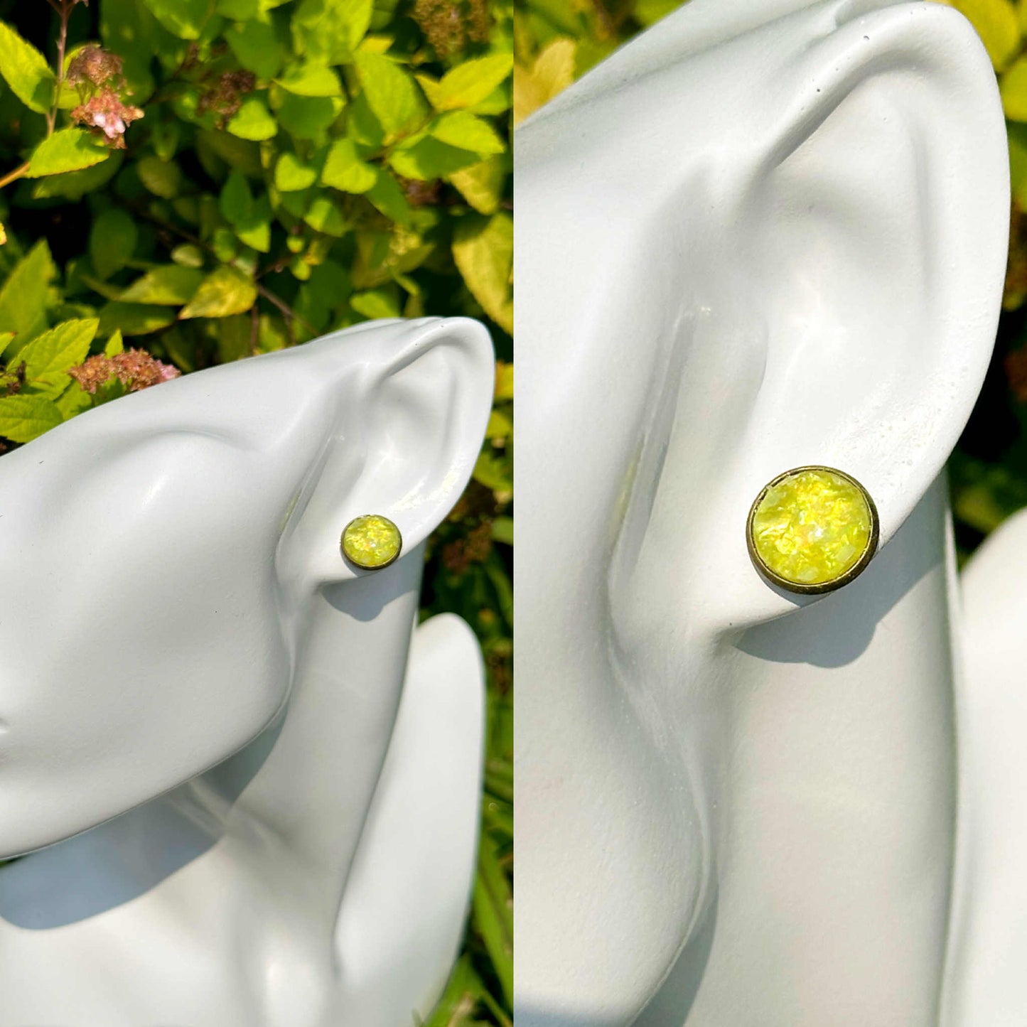 Lemon Druzy Crystal Copper Earrings