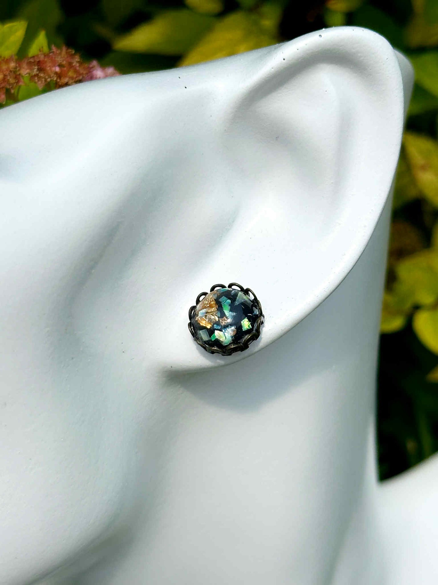 Golden Eclipse Druzy Crystal Copper Earrings