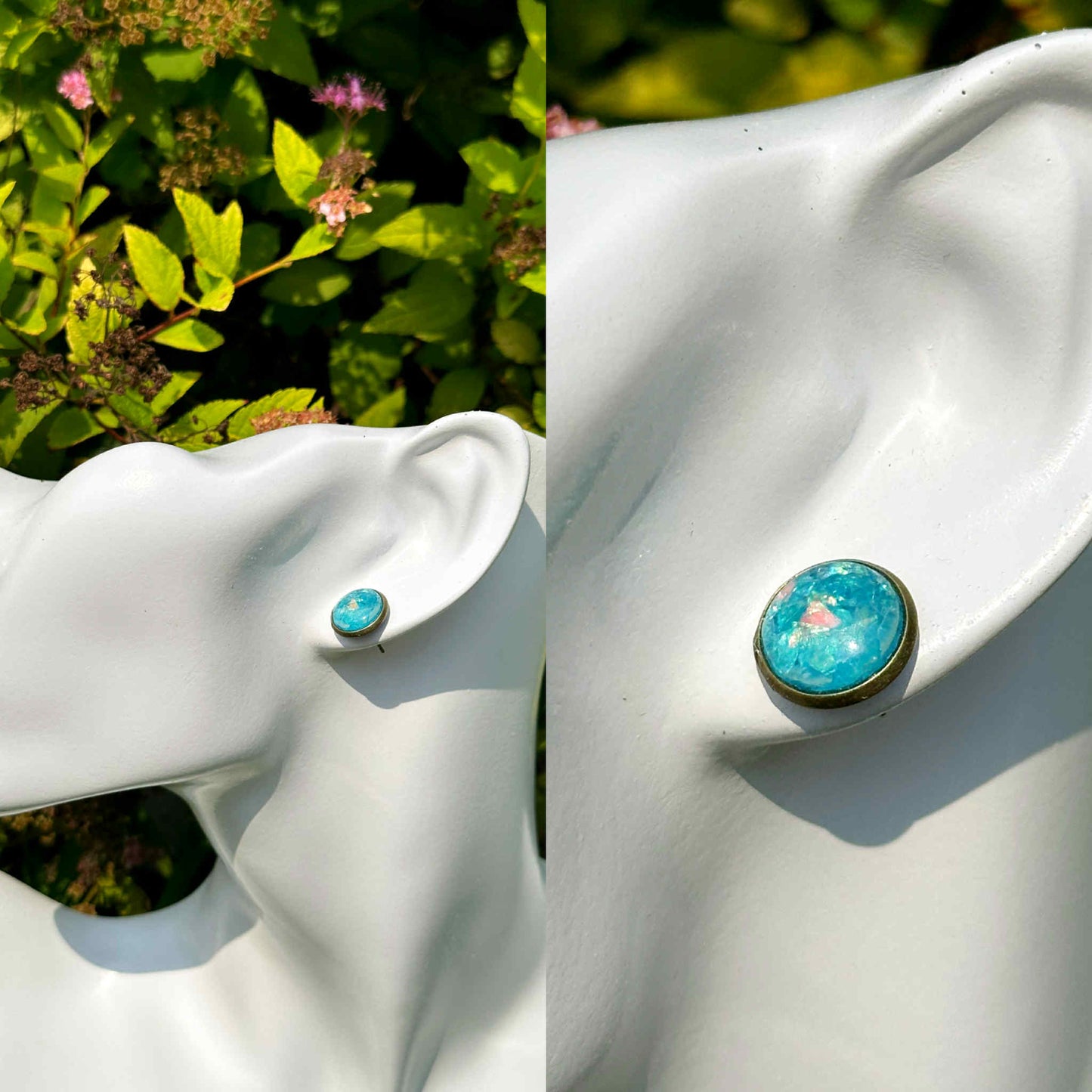 Azure Druzy Crystal Copper Earrings