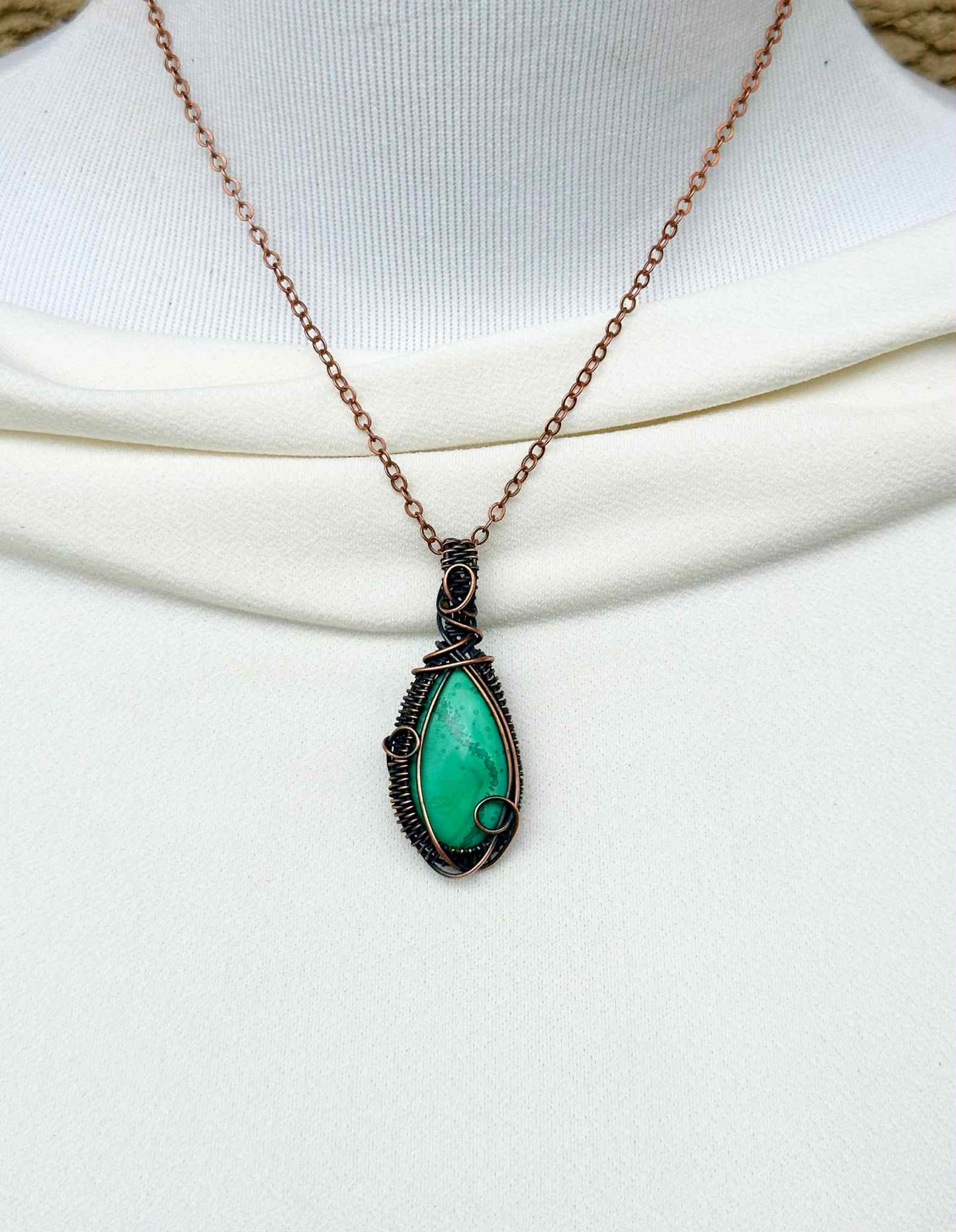Malachite Crystal Copper Pendant