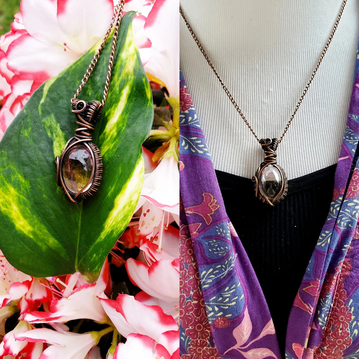 Ametrine Crystal Copper Pendant