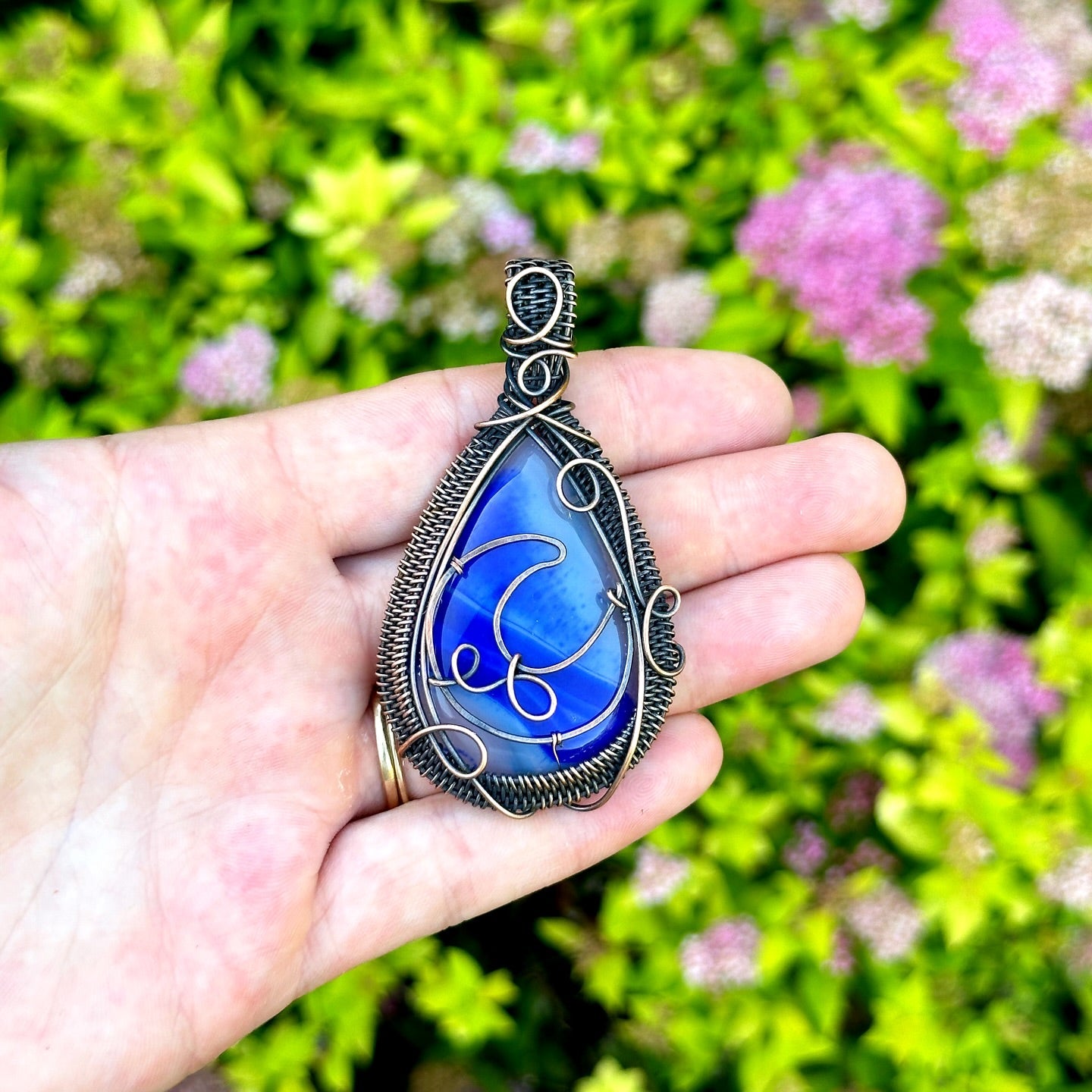 Overlaid Crystal Copper Pendants