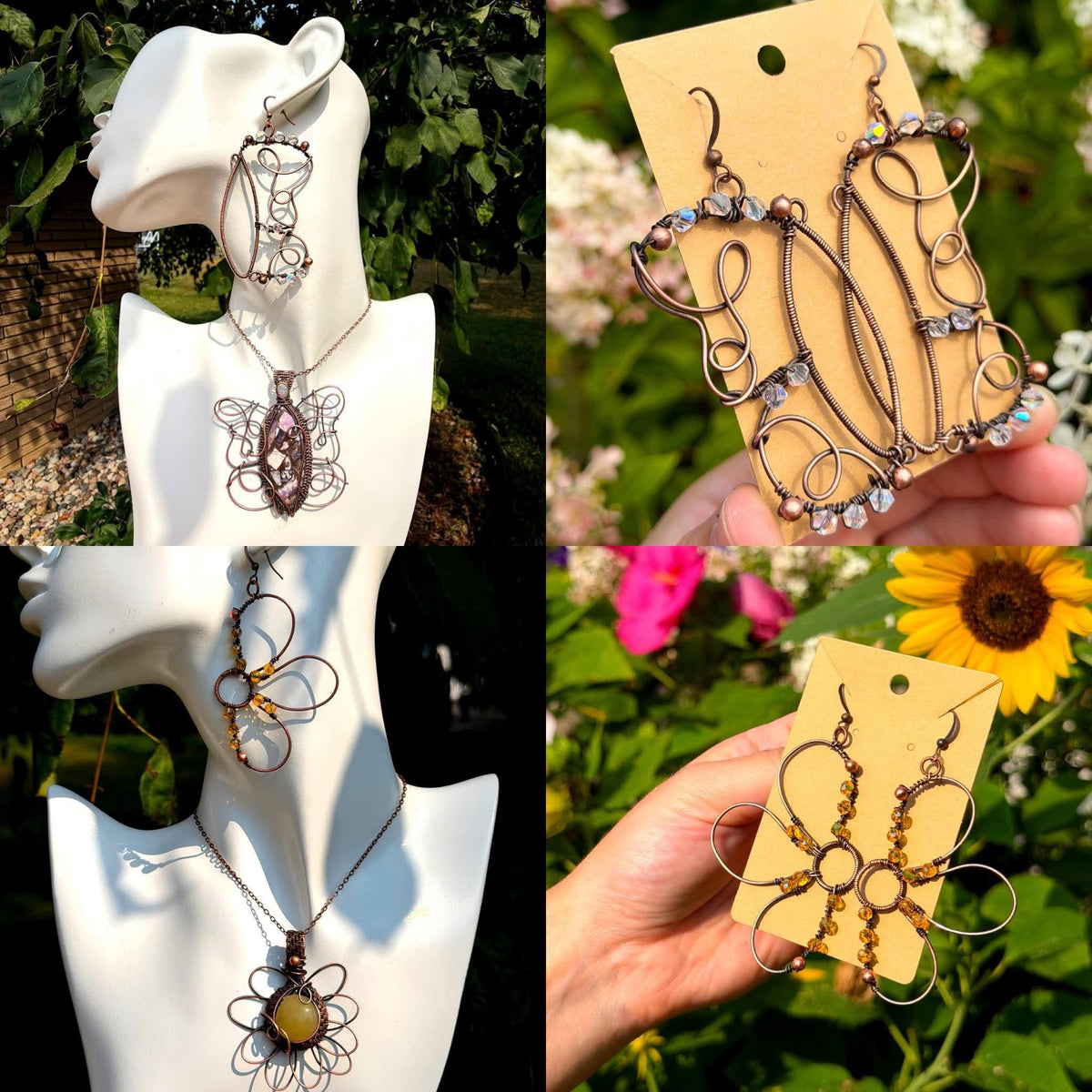 Copper Pendant & Earring Sets