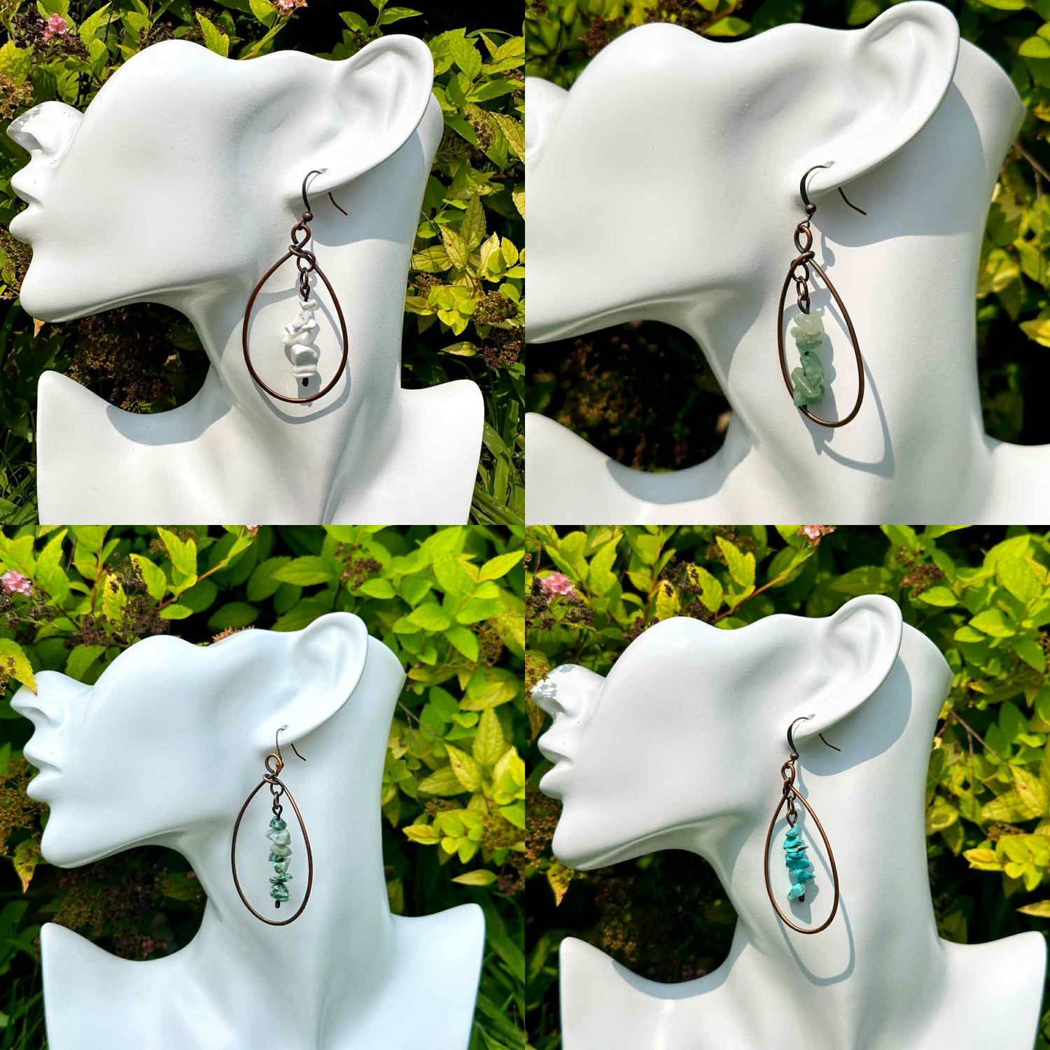 Coastal Crystal Copper Hoops