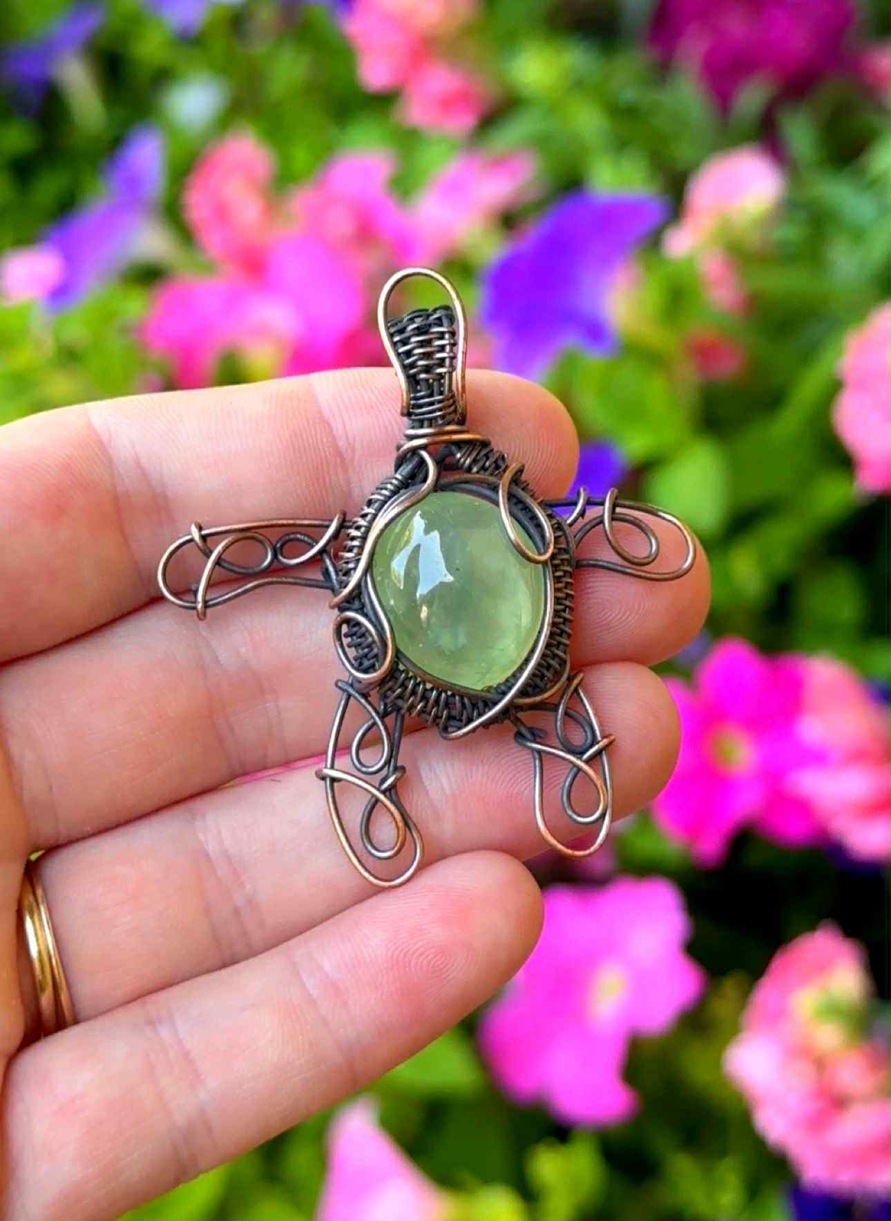 Turtle Crystal Copper Pendants