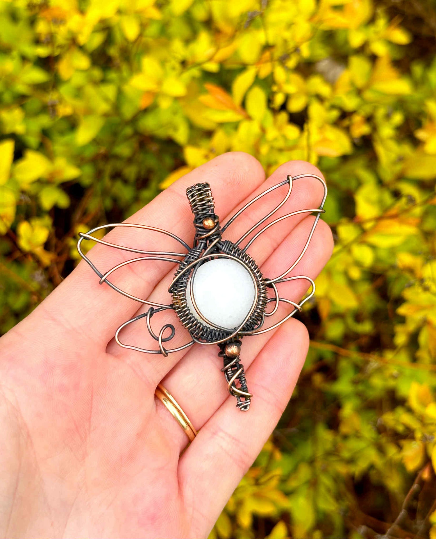 Dragon Fly Crystal Copper Pendants