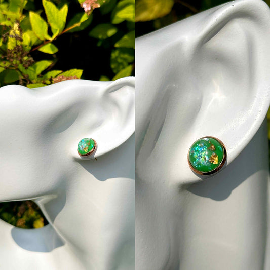 Shamrock Druzy Crystal Copper Earrings