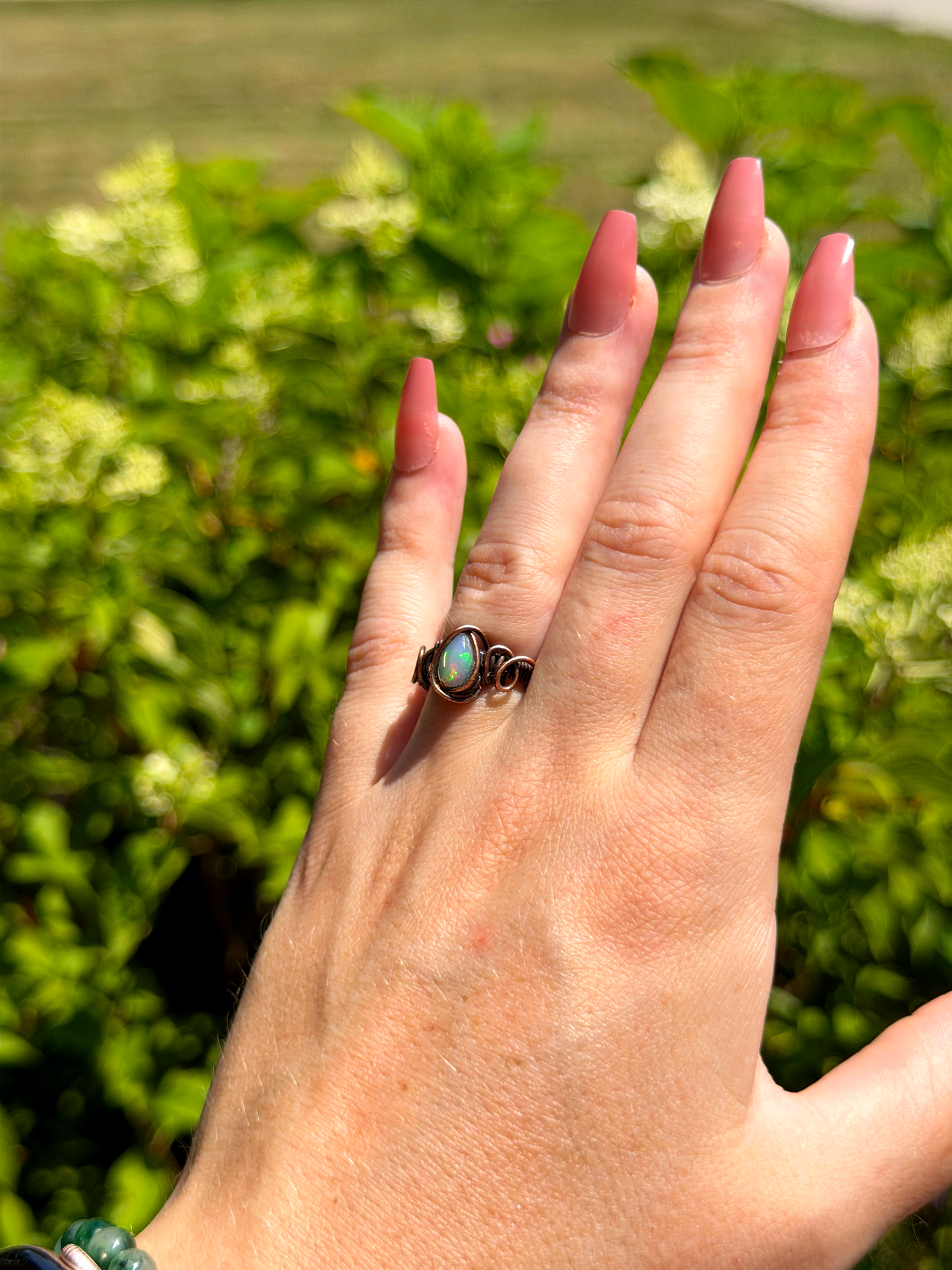 Ethiopian Crystal Opal Copper Ring
