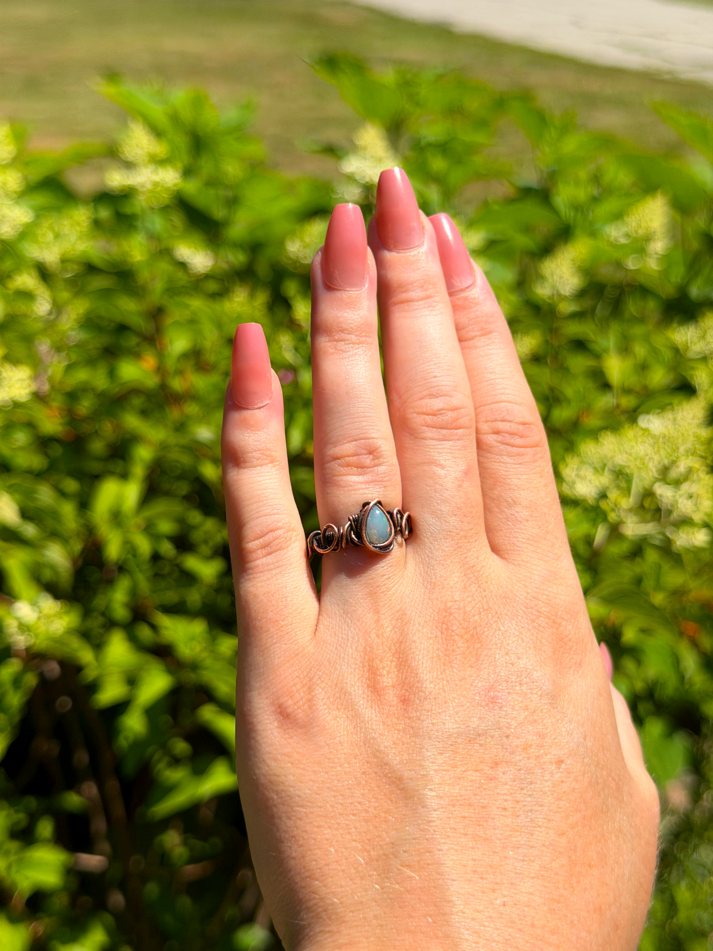 Ethiopian Crystal Opal Copper Ring