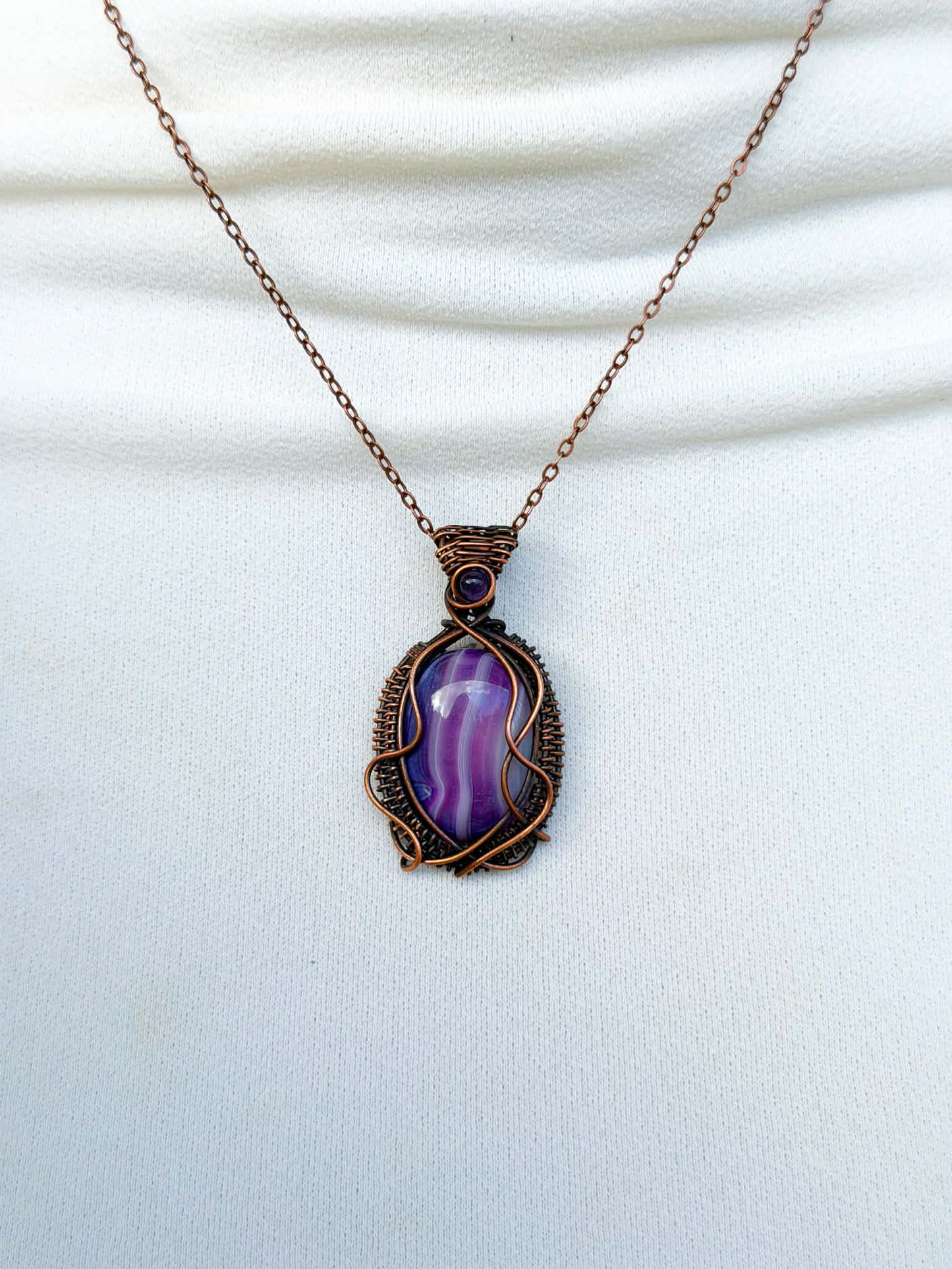 Purple Brazilian Agate with Amethyst Accent