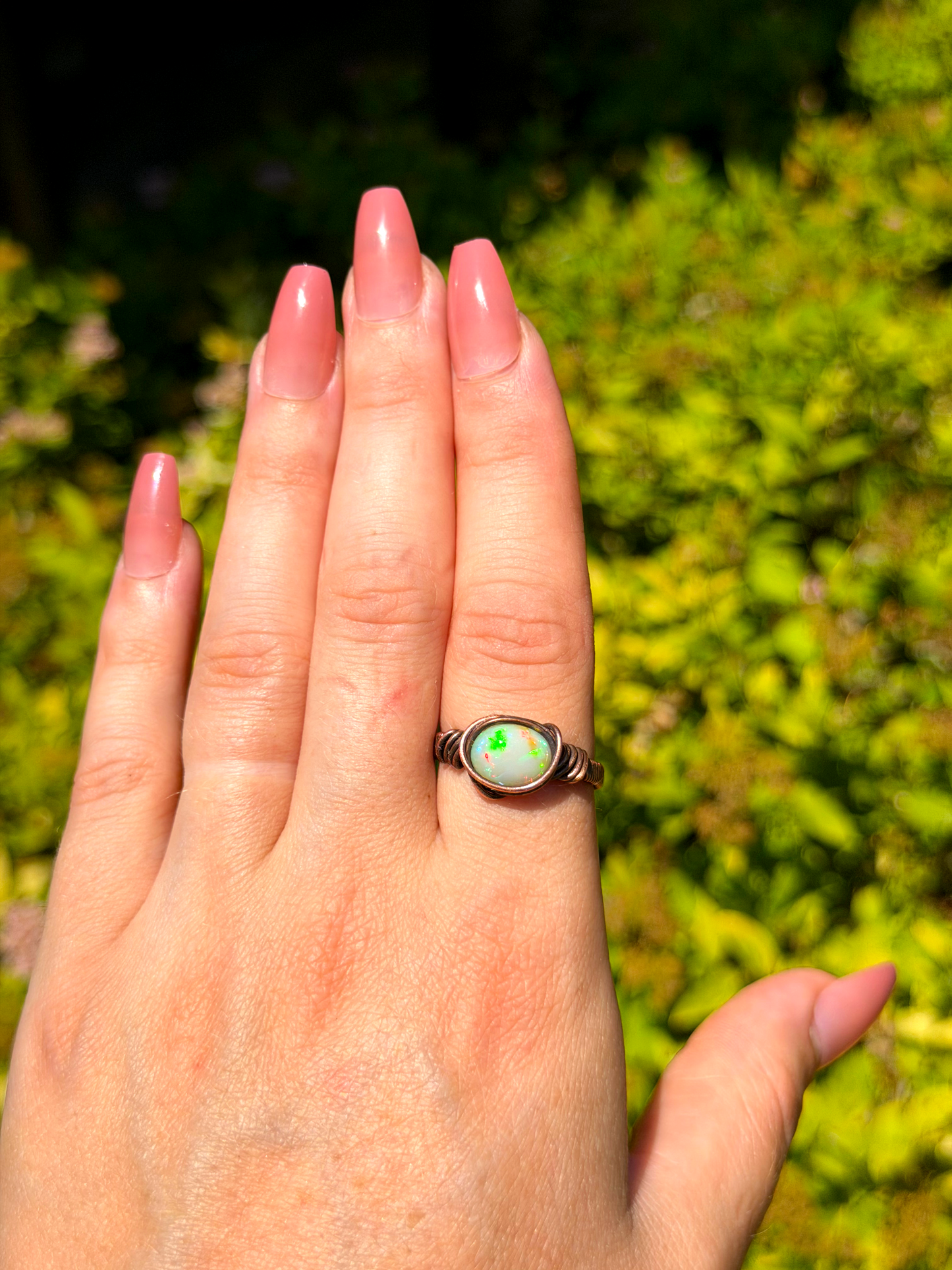 Ethiopian Crystal Opal Copper Ring
