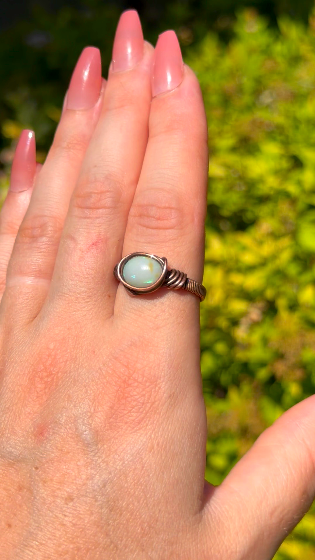 Ethiopian Crystal Opal Copper Ring