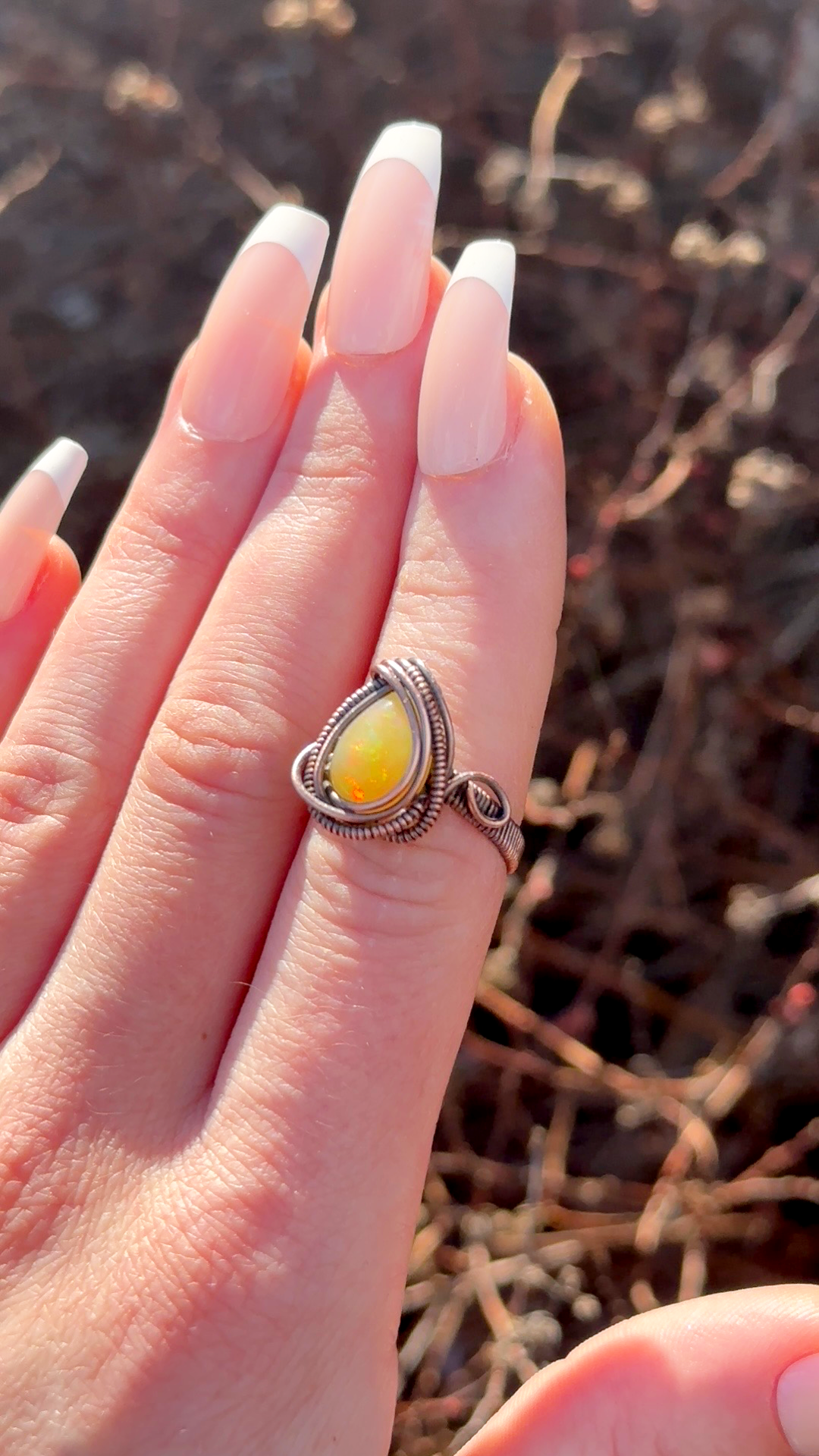Opal Copper Whisper Ring *Size 6*