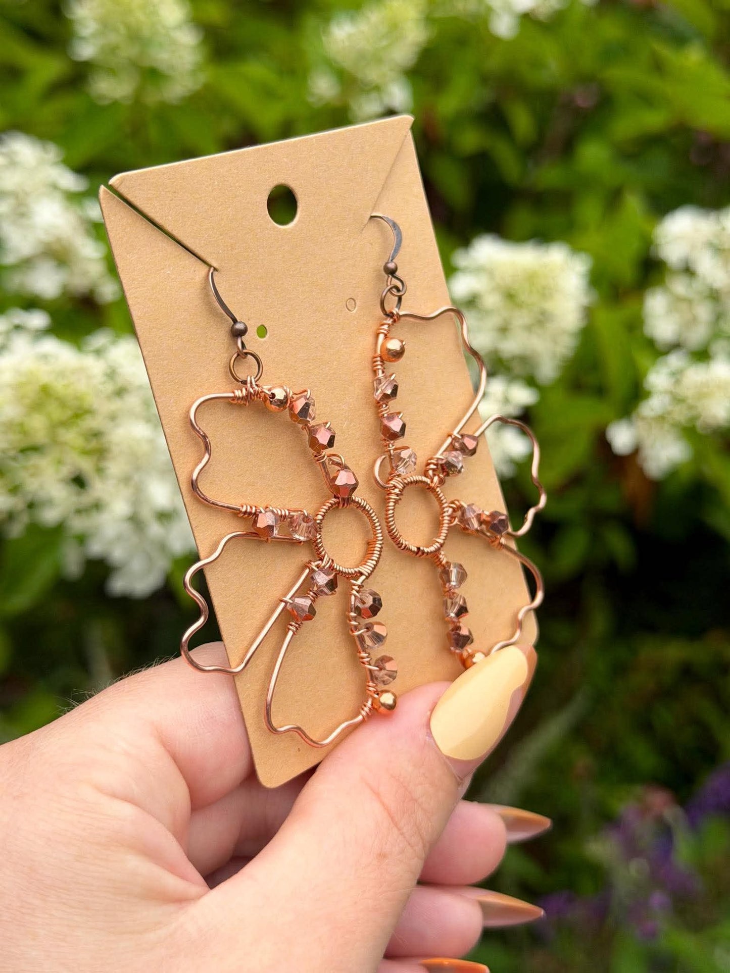 Classic Sunflower Pendant + Earring Crystal Copper Set