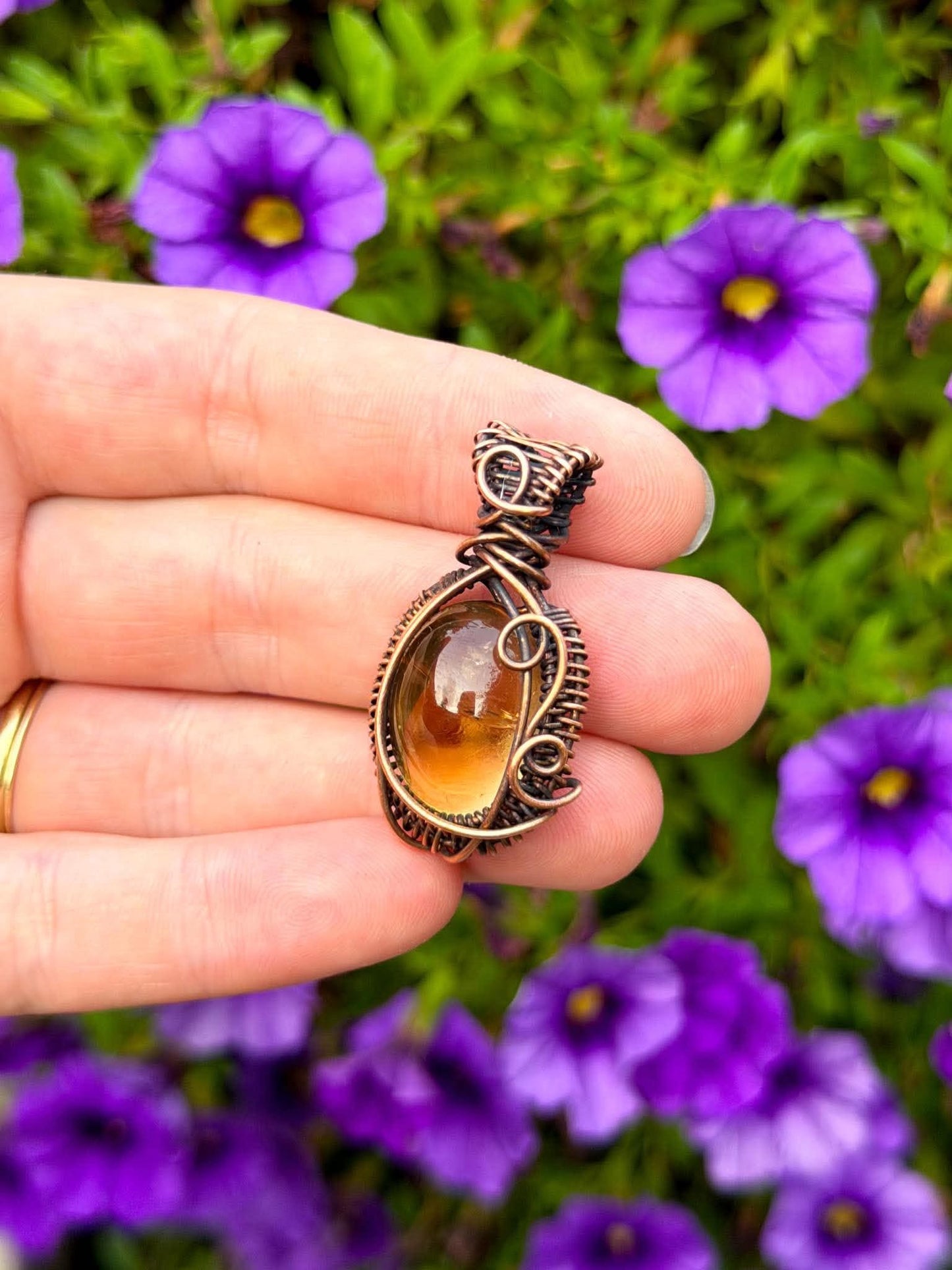 Ametrine Crystal Copper Pendant
