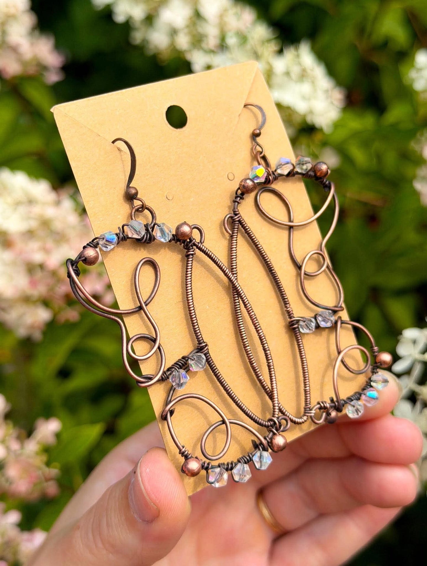 Purple Emperor Butterfly Pendant + Earring Crystal Copper Set