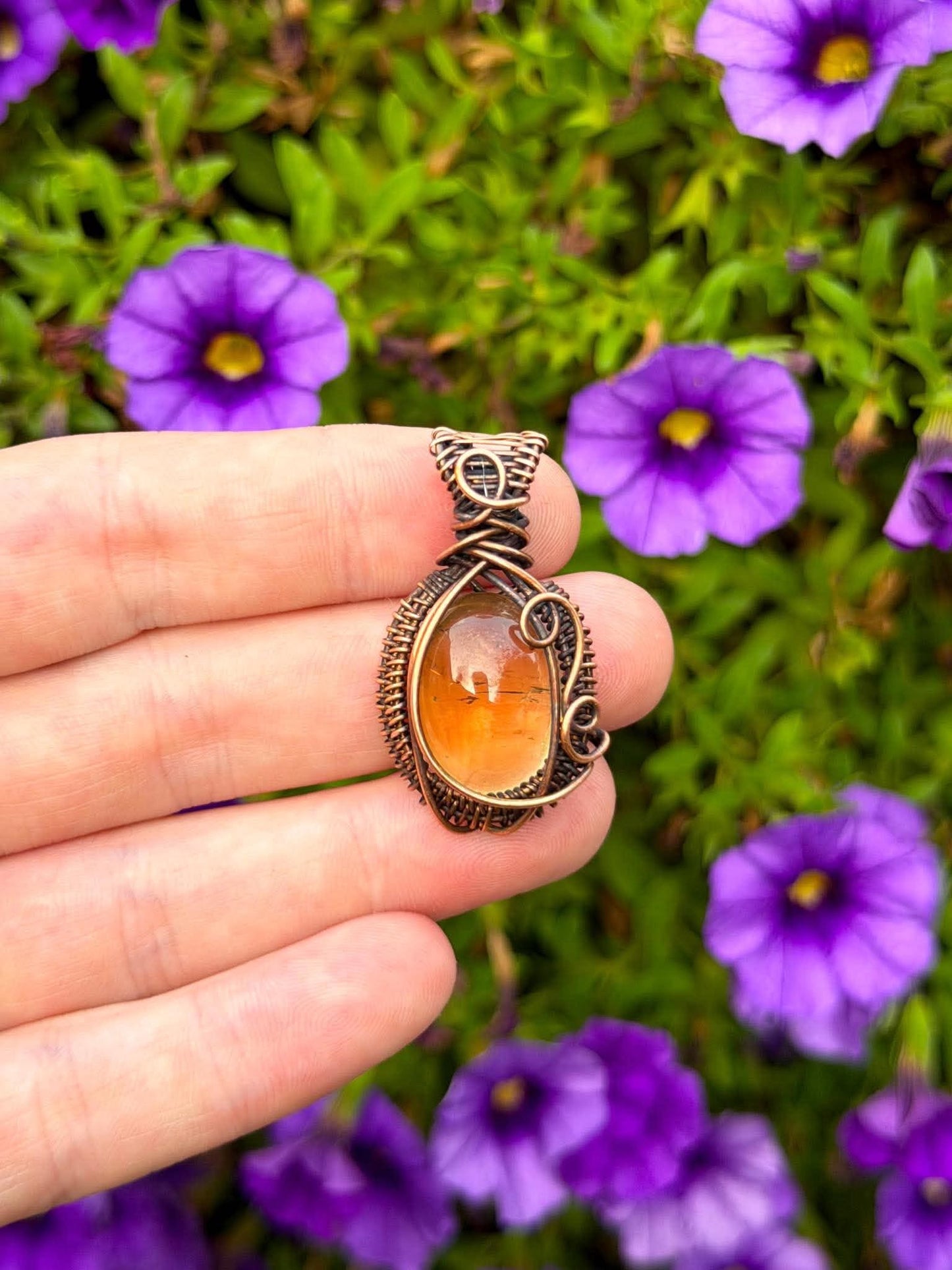 Ametrine Crystal Copper Pendant