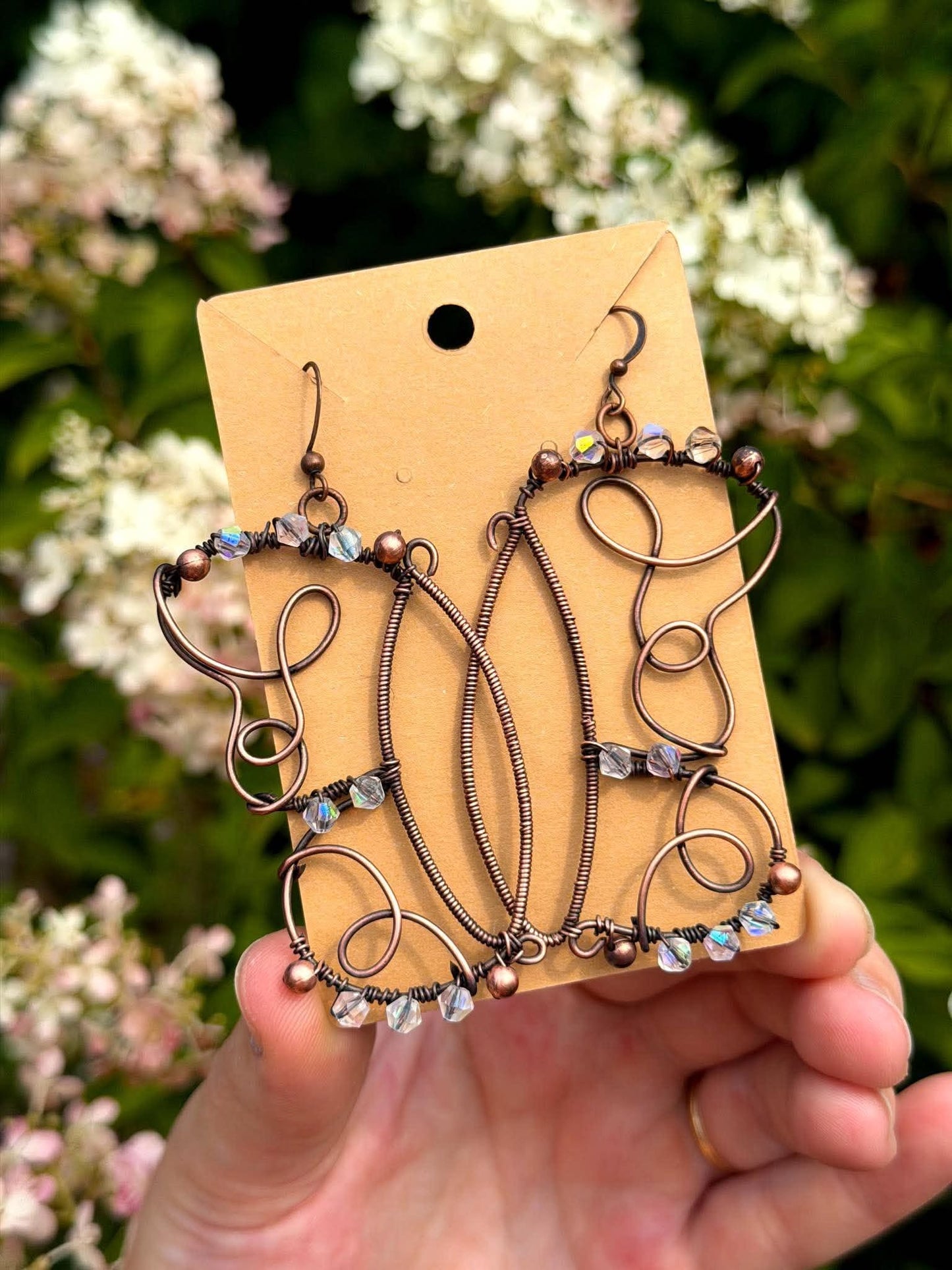Purple Emperor Butterfly Pendant + Earring Crystal Copper Set
