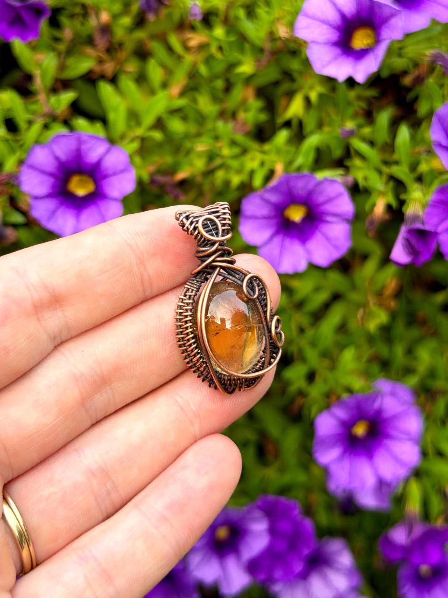 Ametrine Crystal Copper Pendant