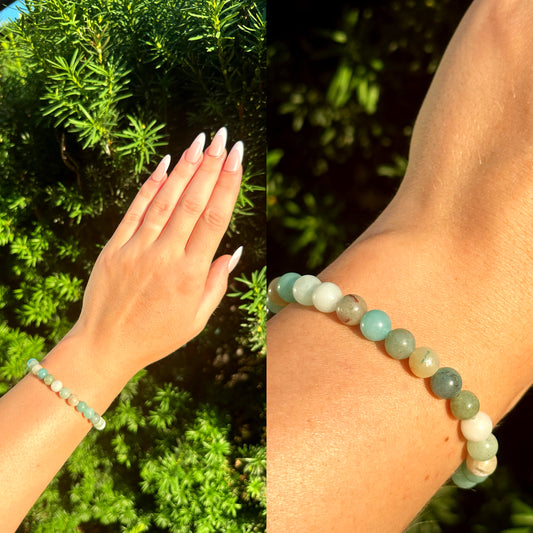 Amazonite Crystal Beaded Bracelet