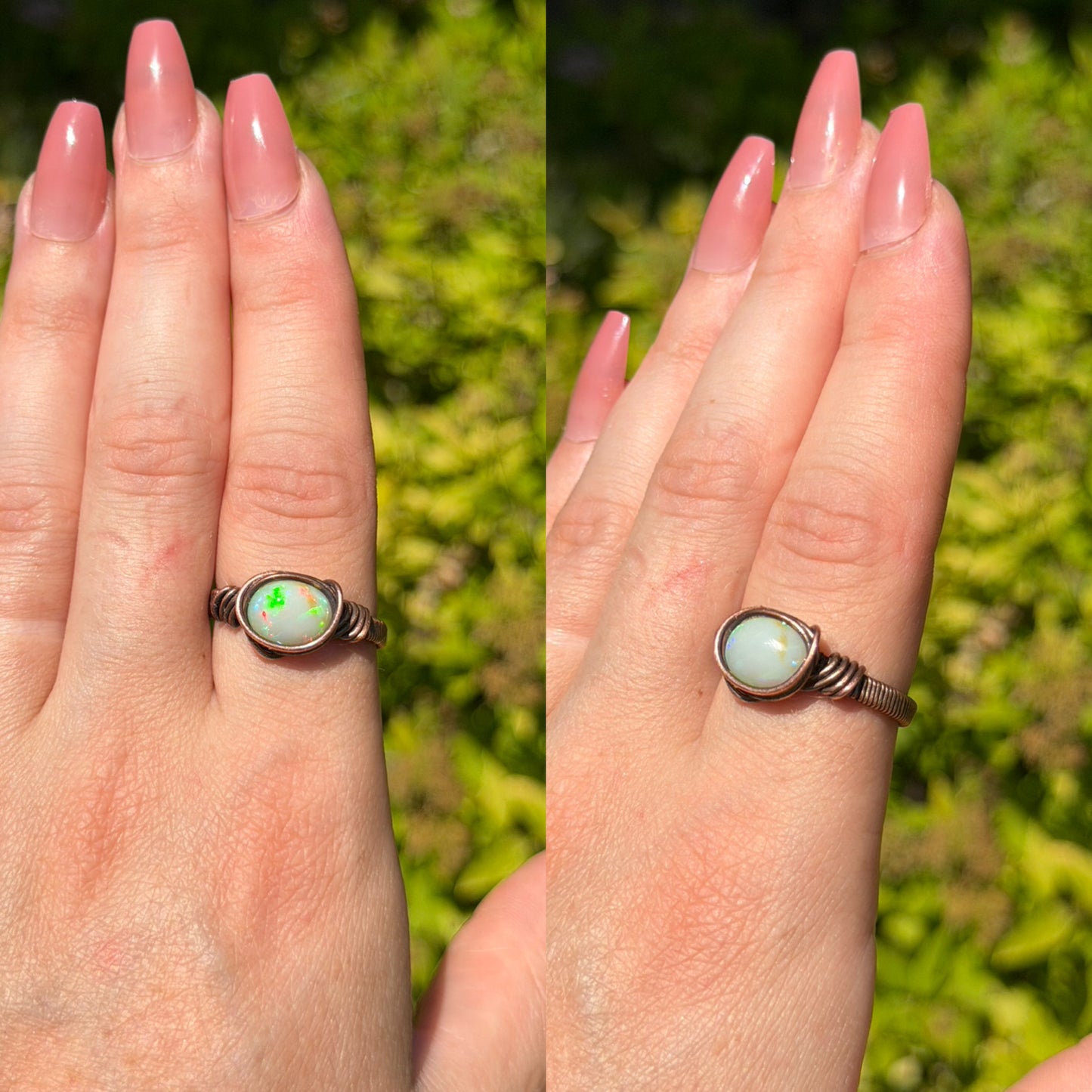 Ethiopian Crystal Opal Copper Ring