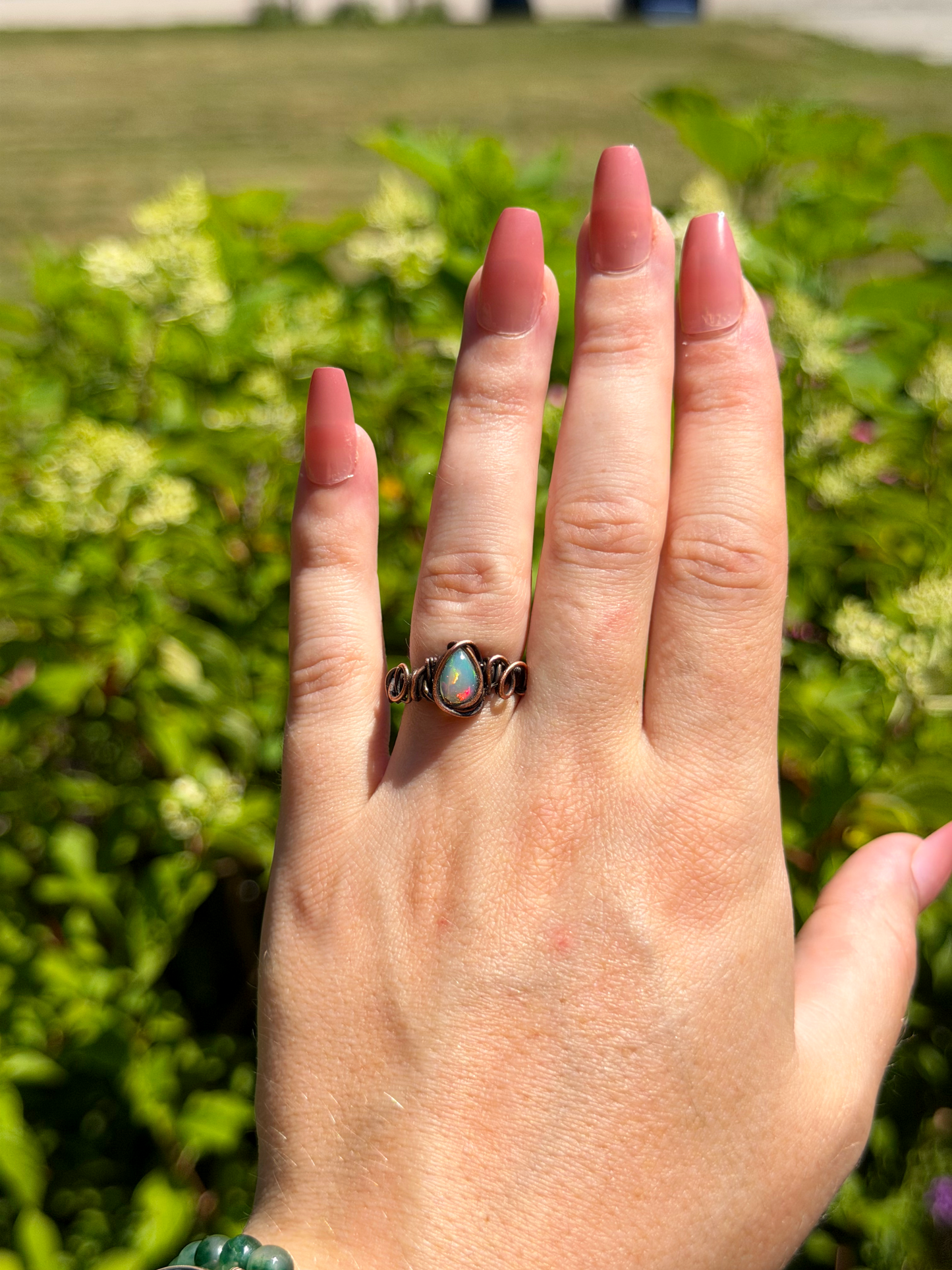 Ethiopian Crystal Opal Copper Ring