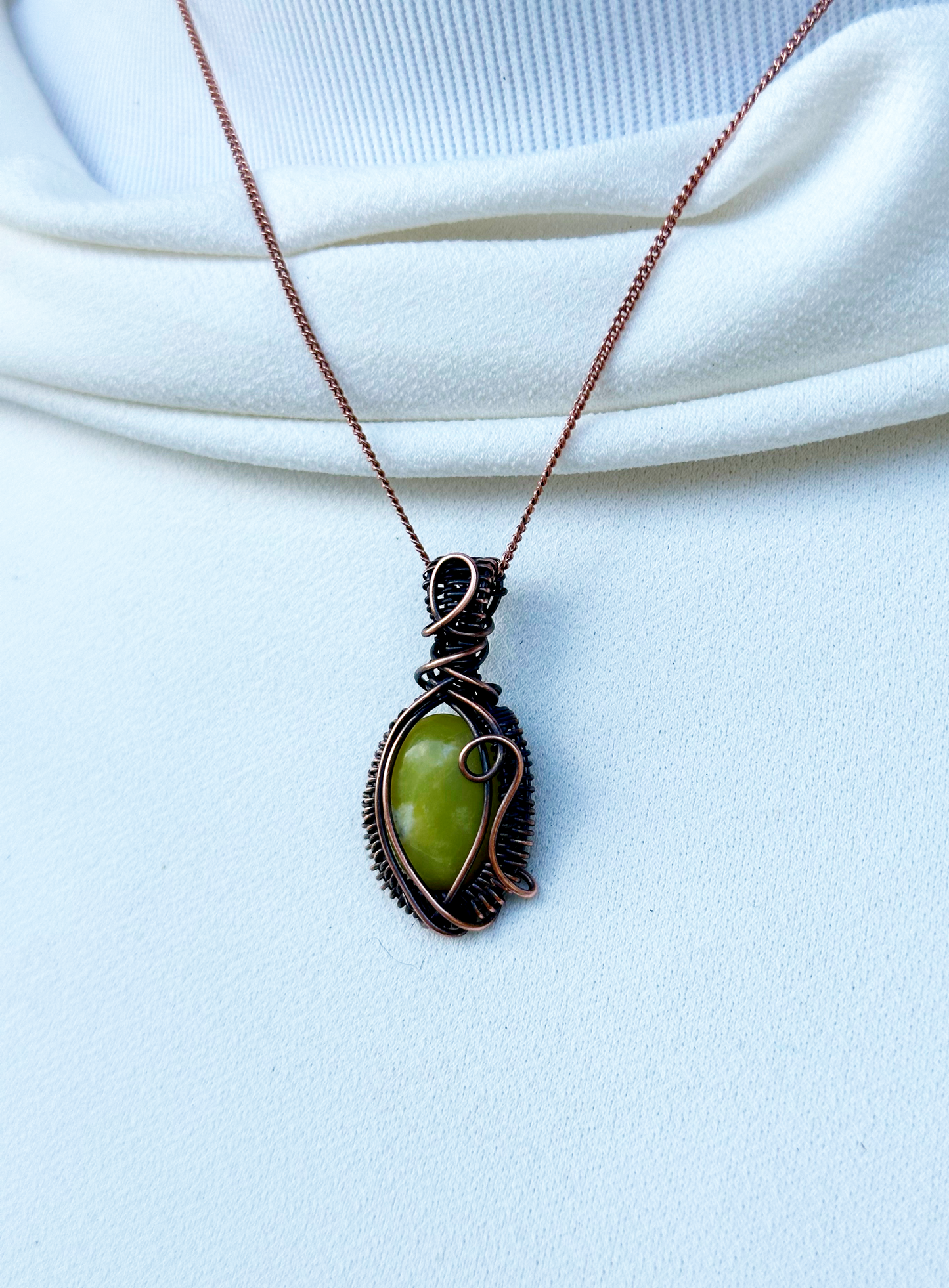 Mini Green Aventurine Crystal Copper Pendant