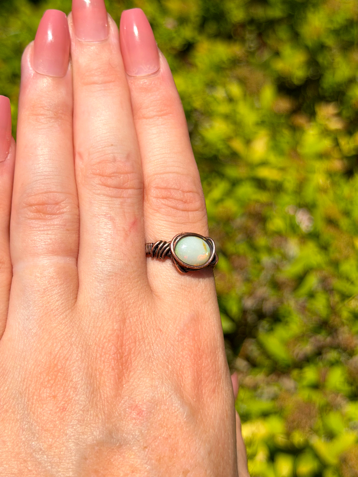 Ethiopian Crystal Opal Copper Ring