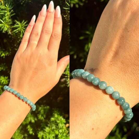 Aquamarine Crystal Beaded Bracelet