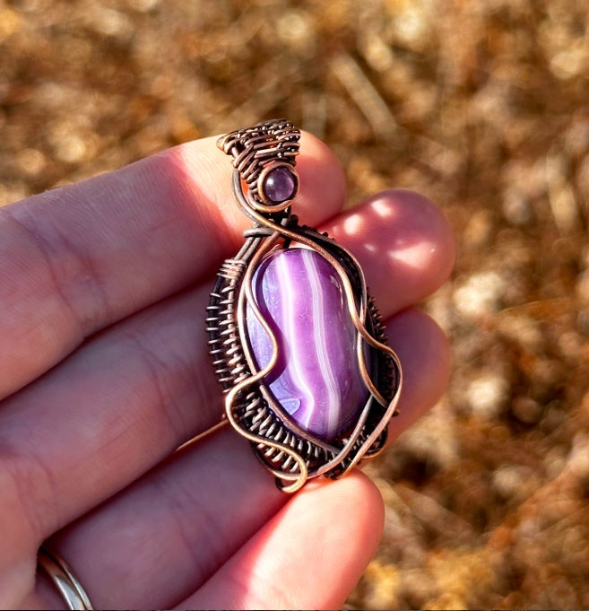 Purple Brazilian Agate with Amethyst Accent