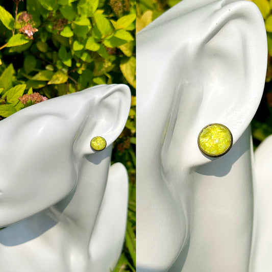 Lemon Druzy Crystal Copper Earrings